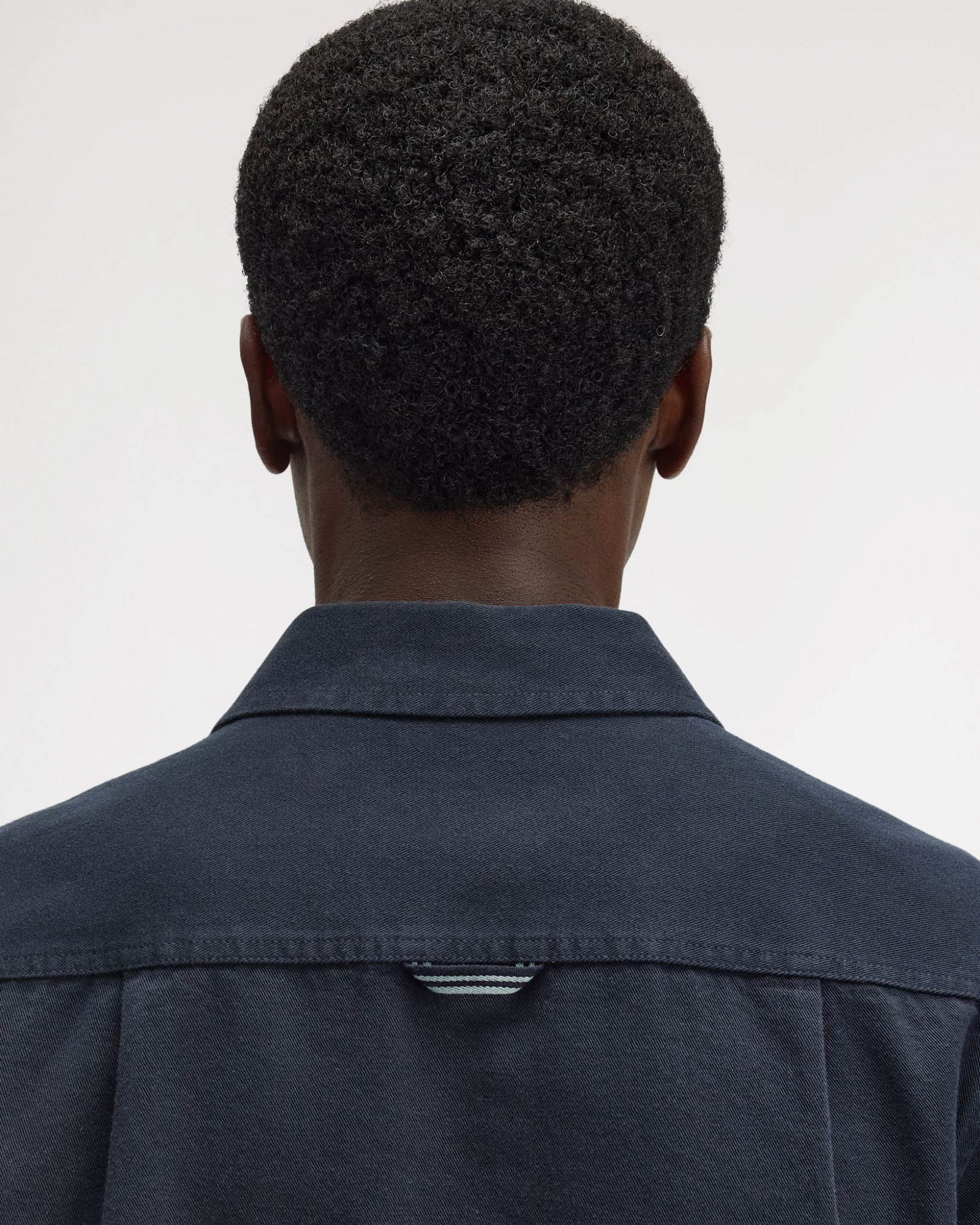 Fred Perry Mens Twill Zip Through Overshirt - Navy 608 - Image 6
