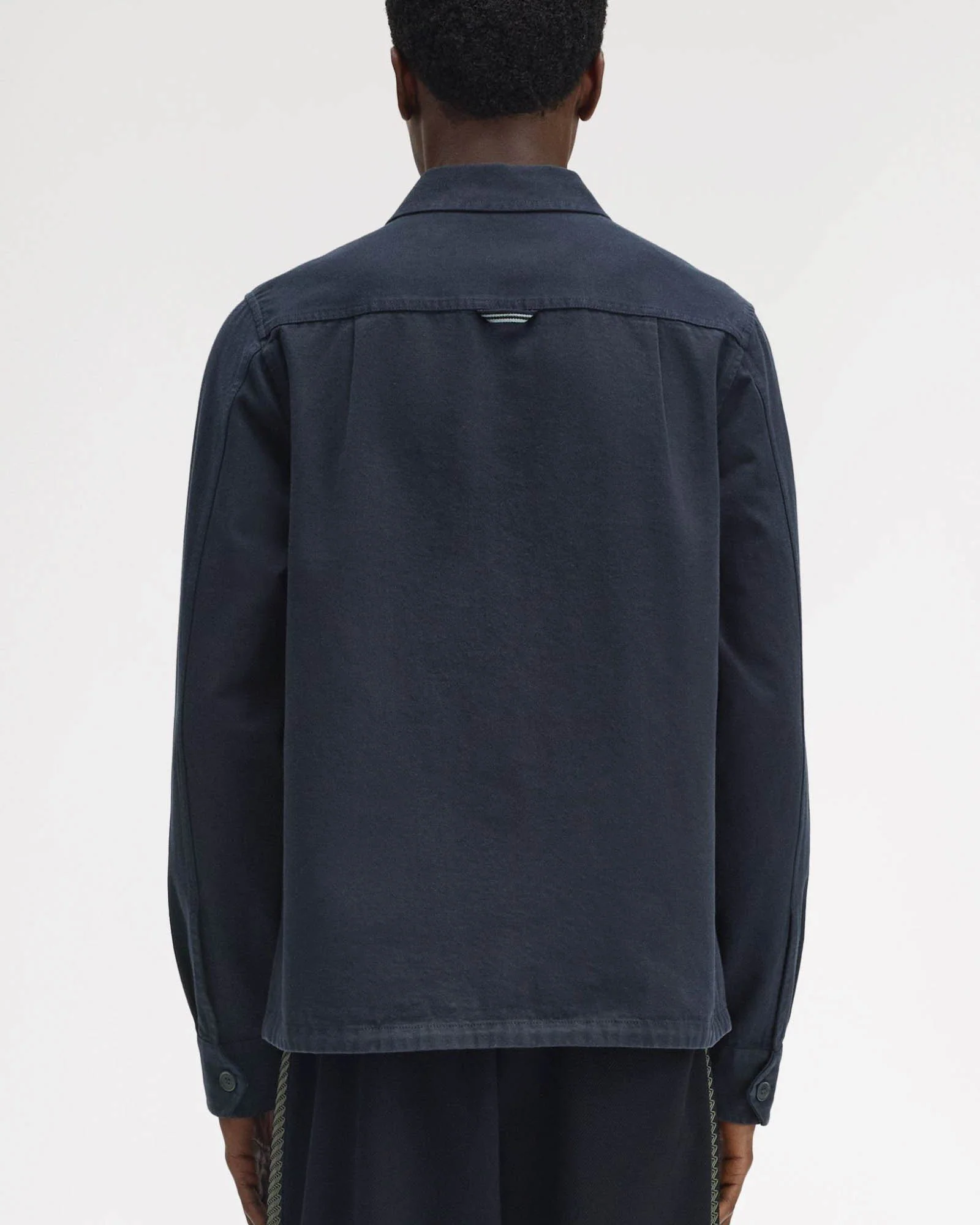 Fred Perry Mens Twill Zip Through Overshirt - Navy 608 - Image 8