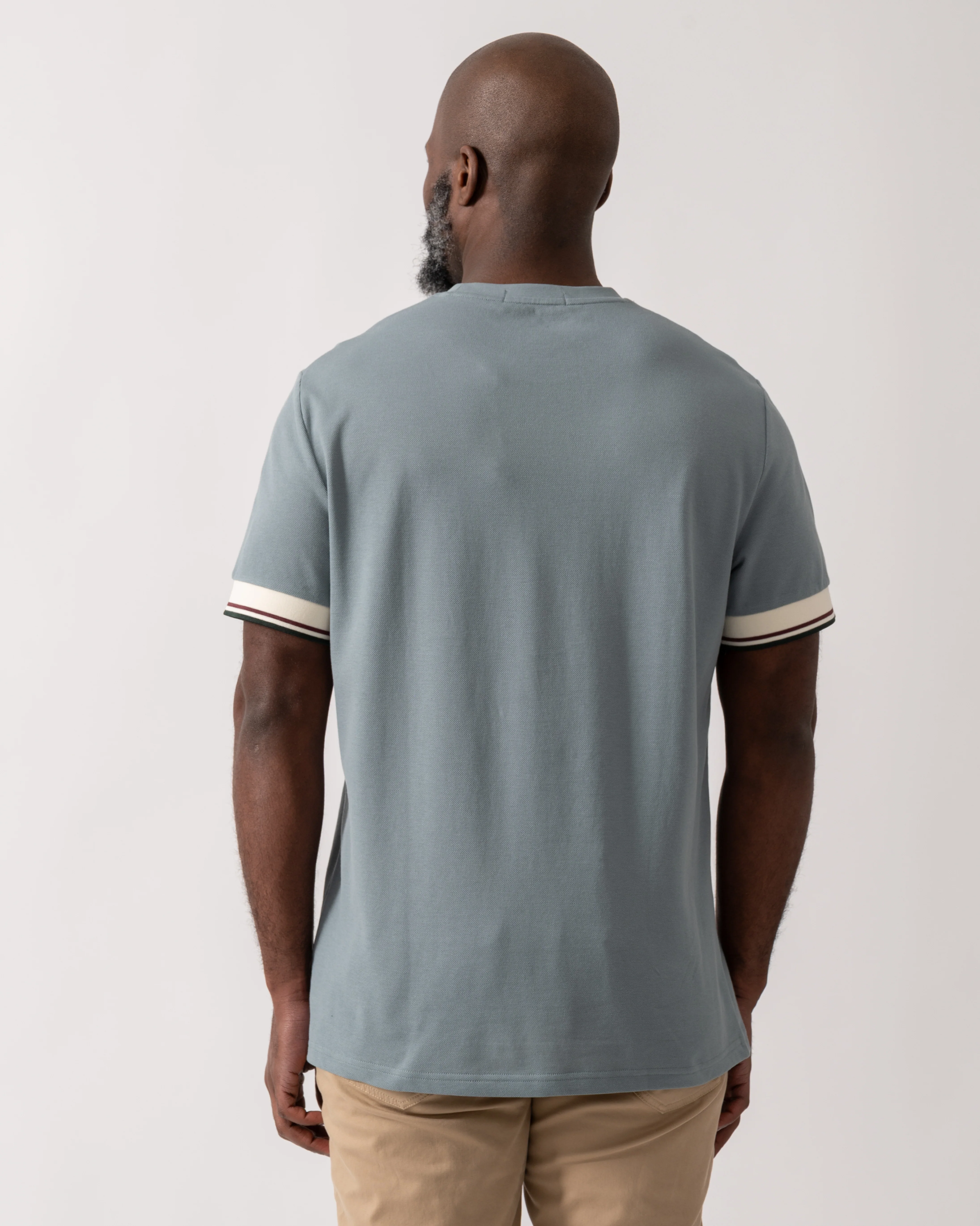 Fred Perry Mens Twin Tipped Cuff T-Shirt - Stockport Blue Z20 - Image 4