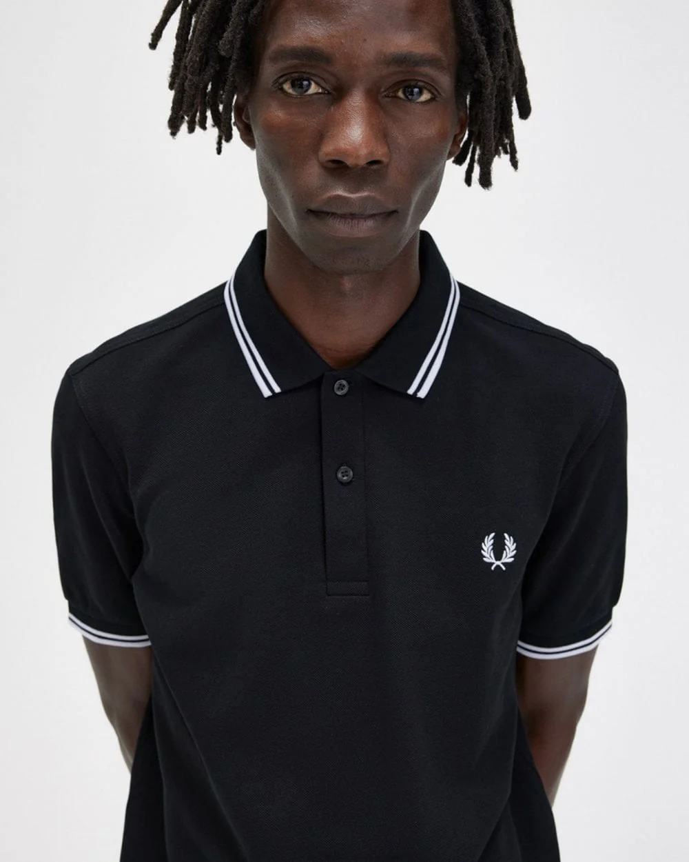 Fred Perry Mens Twin Tipped Signature Polo Shirt NOS - Black 350 - Image 4