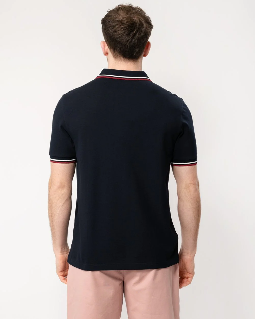 Fred Perry Mens Twin Tipped Signature Polo Shirt NOS - Navy/White/Red T55 - Image 4
