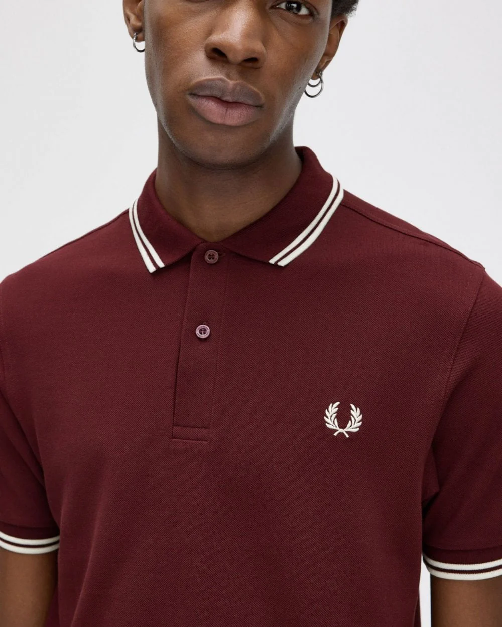Fred Perry Mens Twin Tipped Signature Polo Shirt NOS - Oxblood 597 - Image 2
