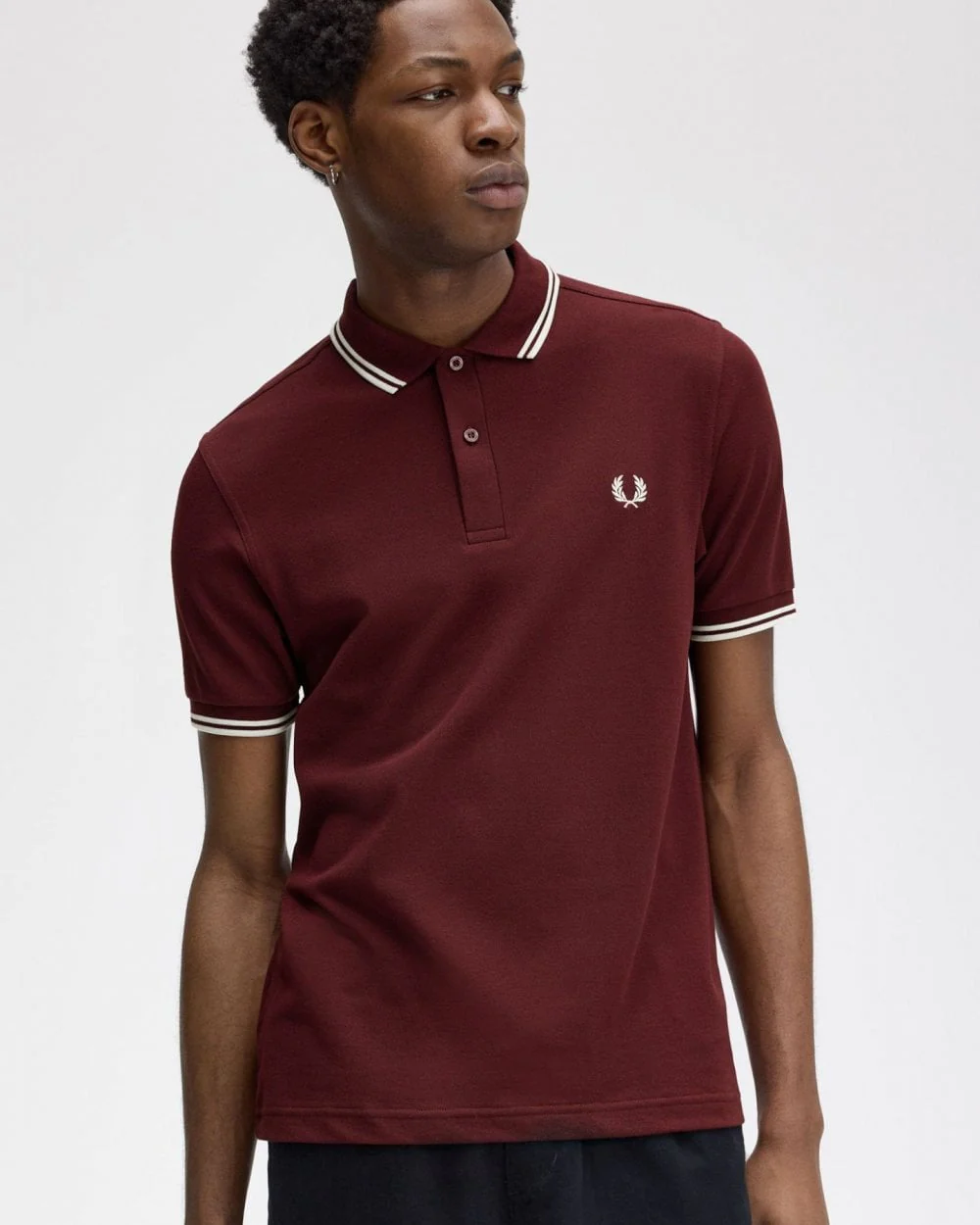 Fred Perry Mens Twin Tipped Signature Polo Shirt NOS - Oxblood 597 - Image 3