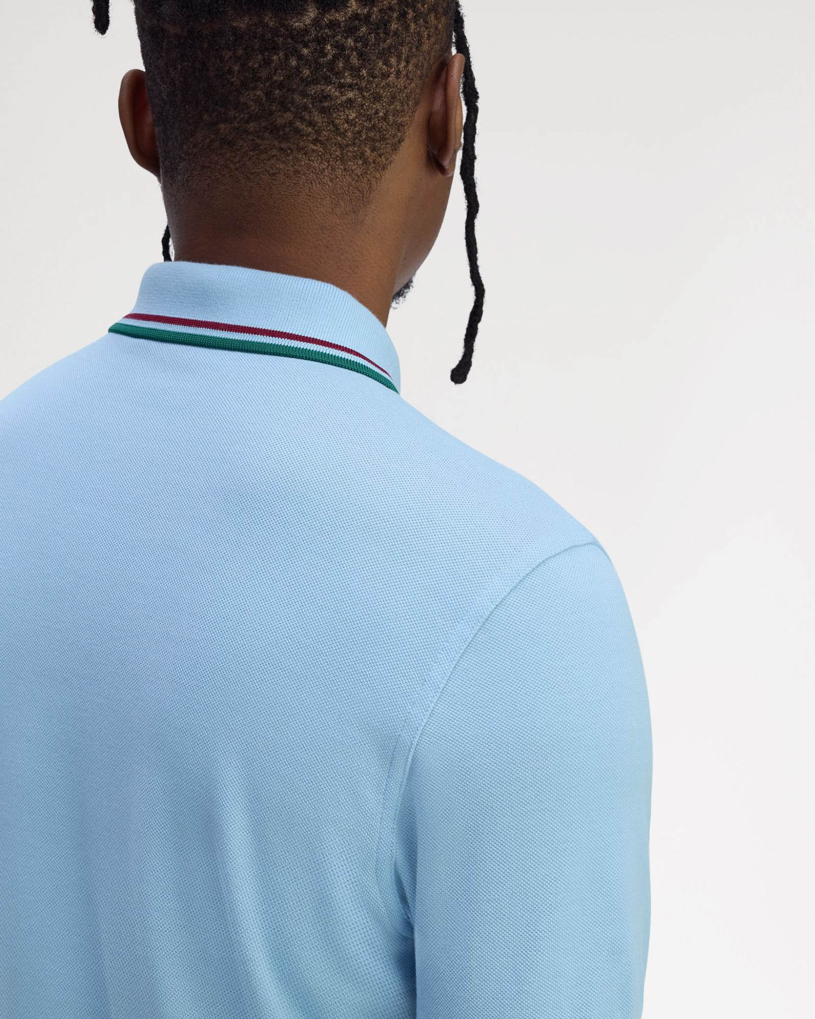 Fred Perry Mens Twin Tipped Signature Polo Shirt - Track Blue/Burnt Red/ Sport Green Z55 - Image 5