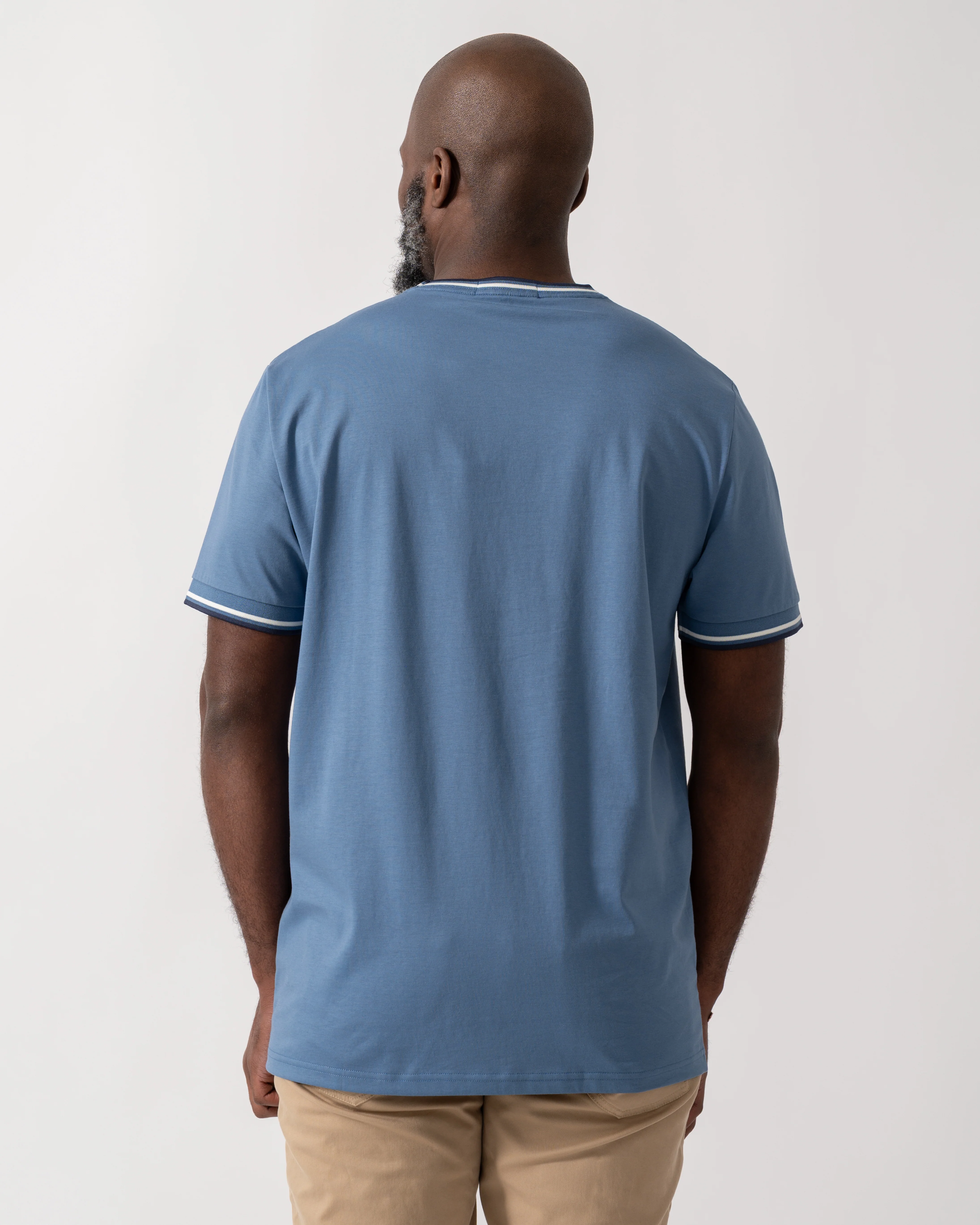 Fred Perry Mens Twin Tipped T-Shirt - Ace Blue/Snow White/Tennis Blue 89A - Image 4
