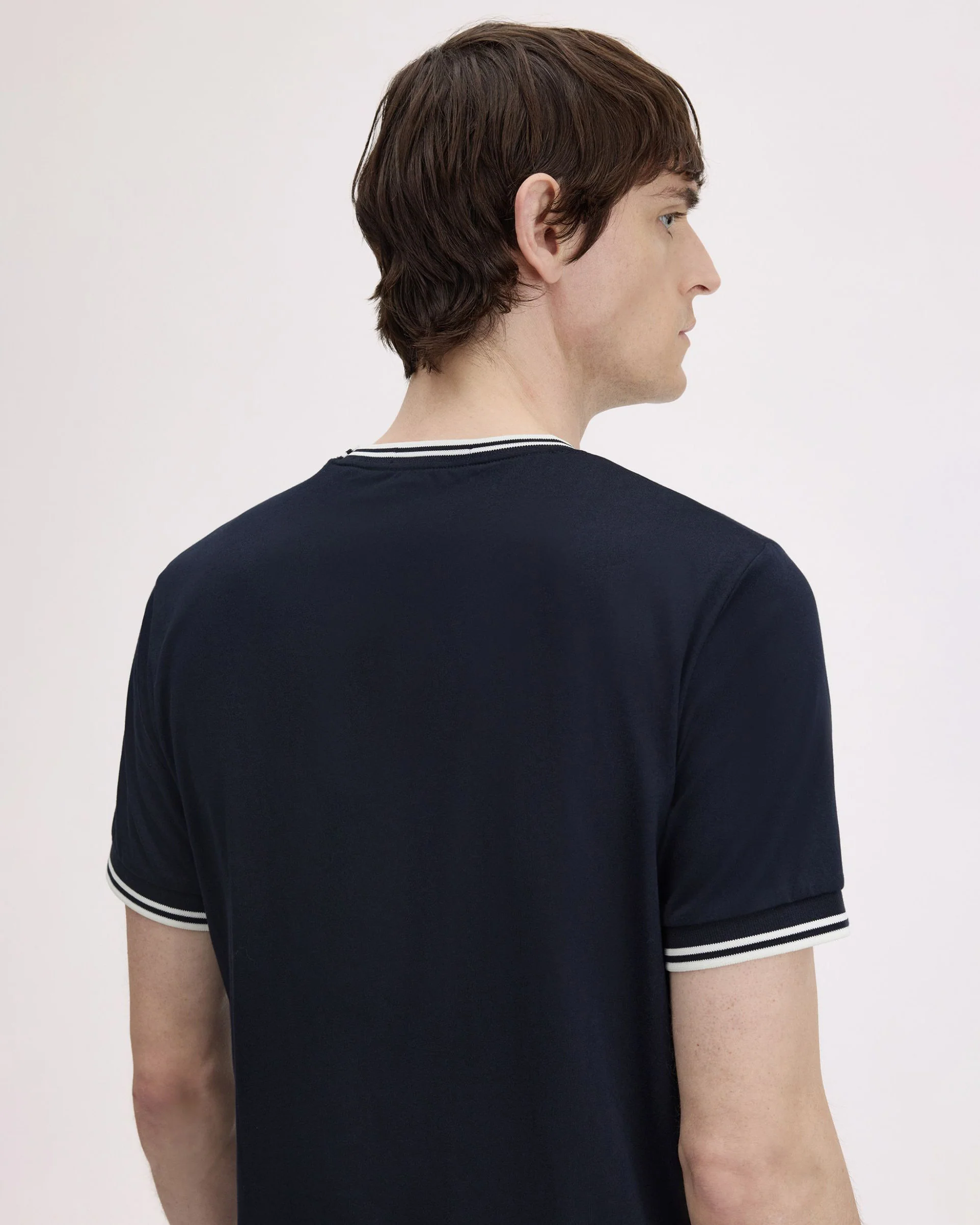 Fred Perry Mens Twin Tipped T-Shirt - Navy/Ice/Ice 795 - Image 2