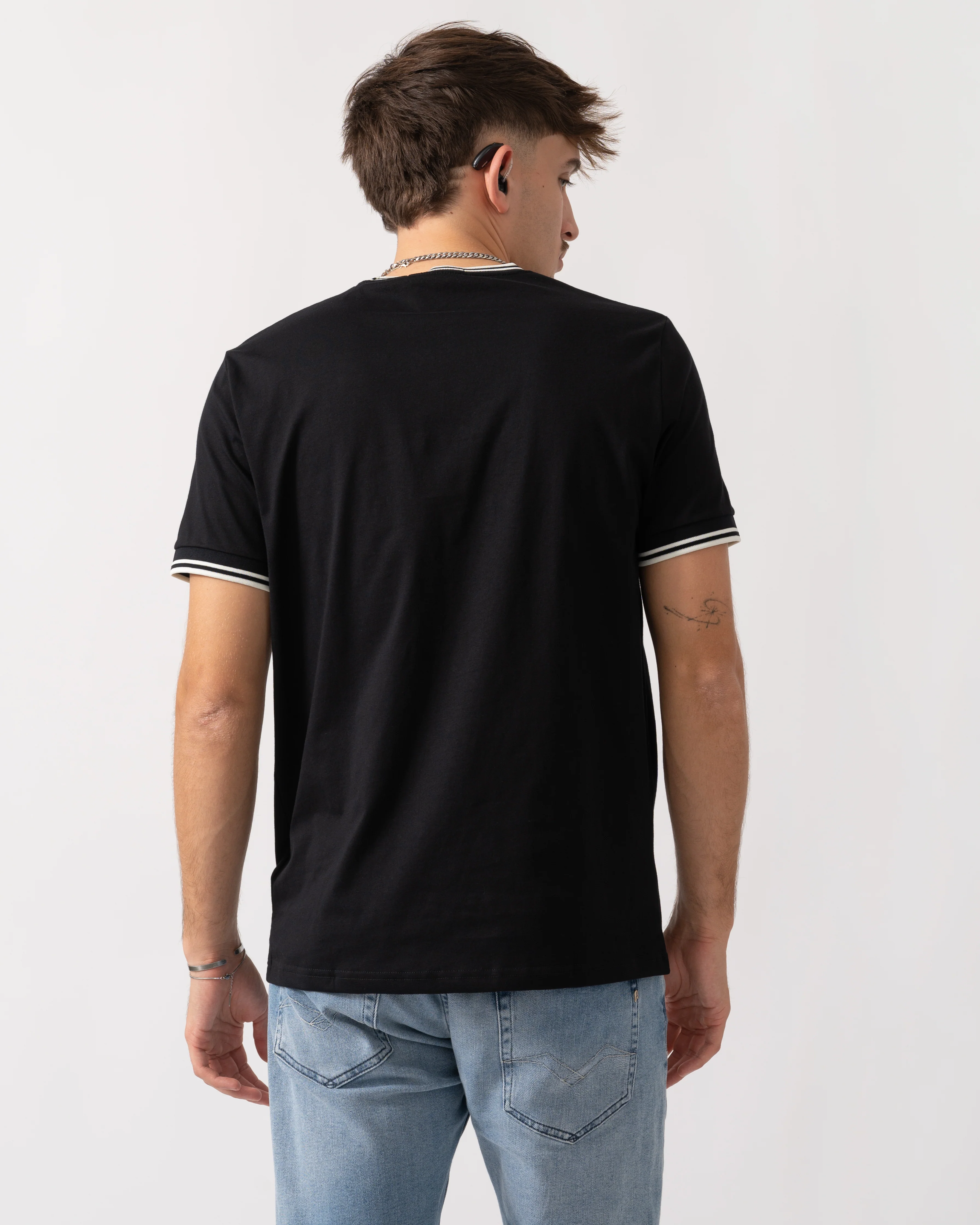 Fred Perry Mens Twin Tipped T-Shirt NOS - Black 102 - Image 4