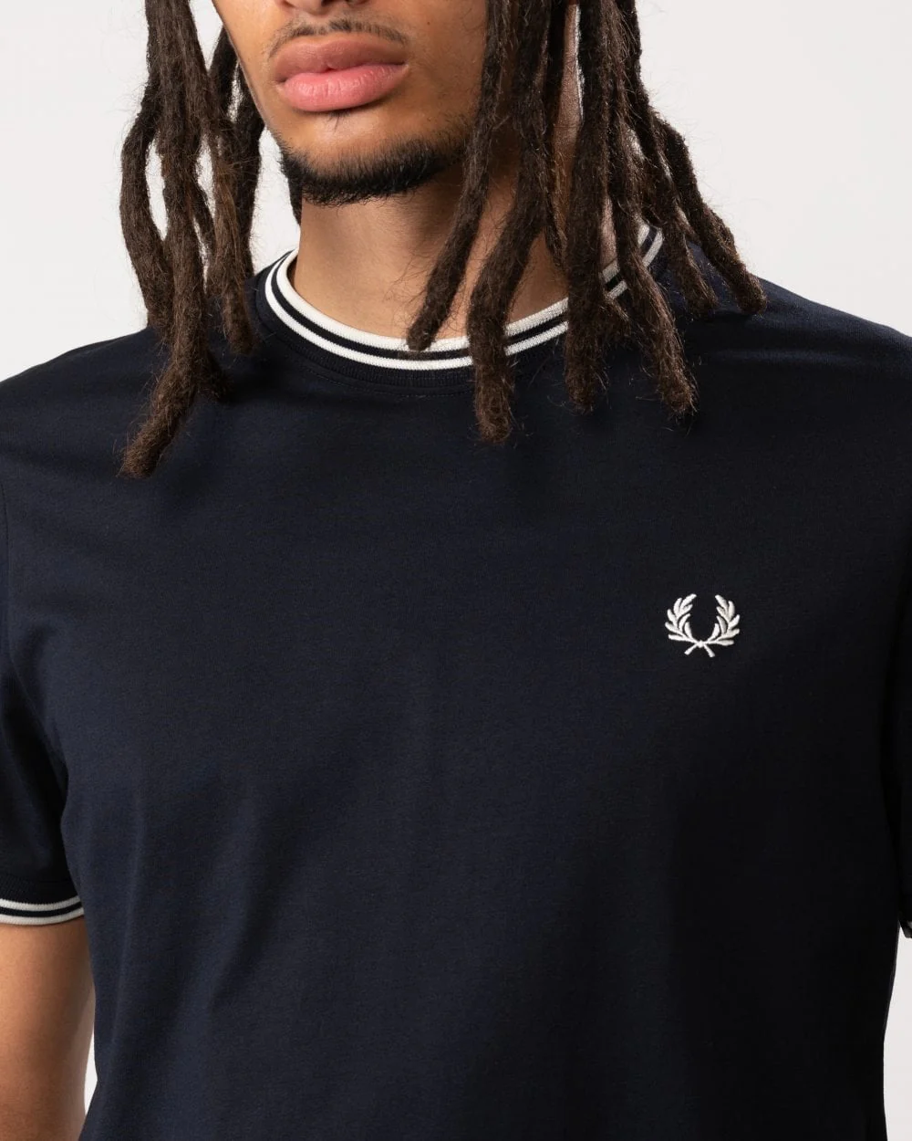 Fred Perry Mens Twin Tipped T-Shirt NOS - Navy 795 - Image 2