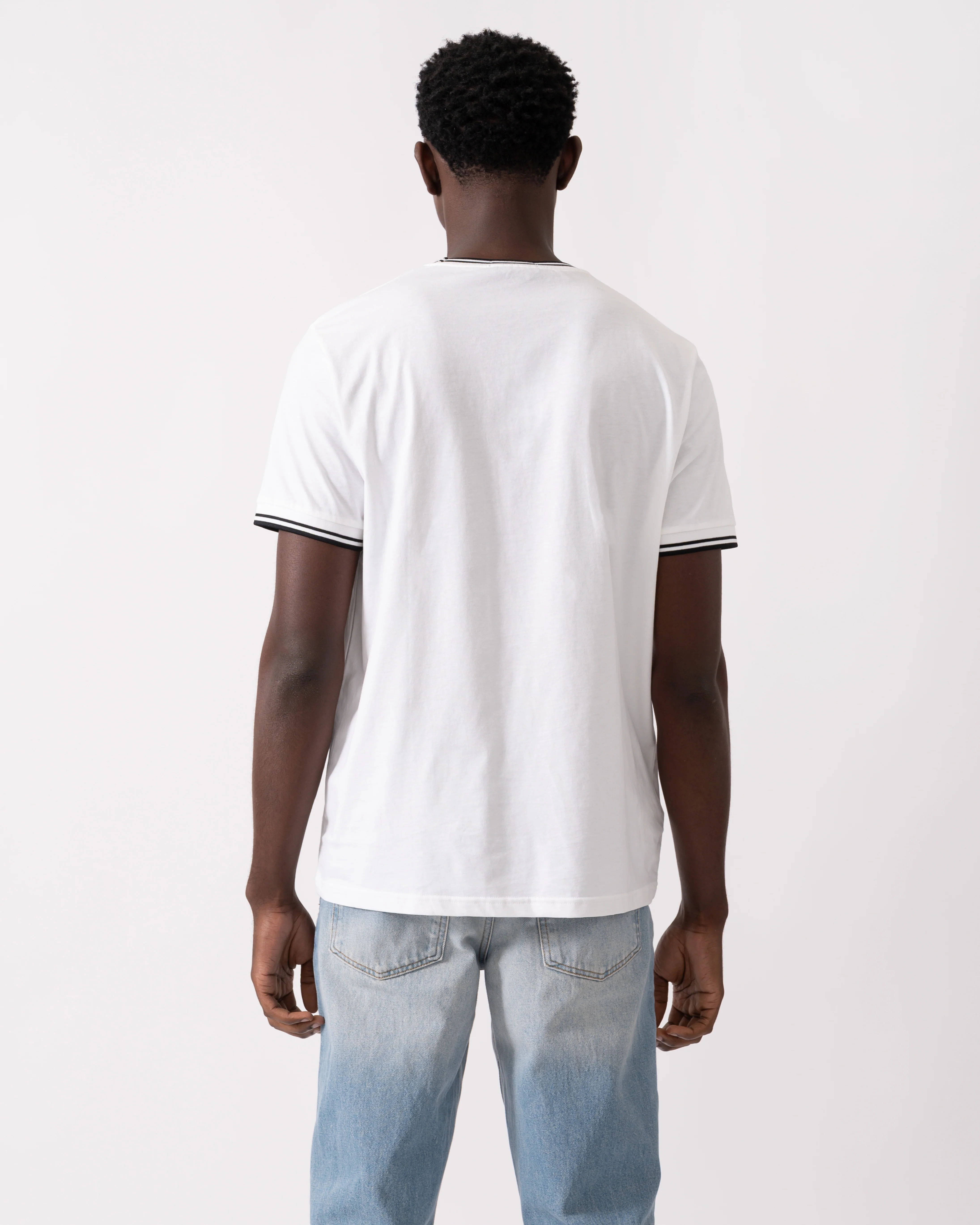Fred Perry Mens Twin Tipped T-Shirt NOS - White 100 - Image 4
