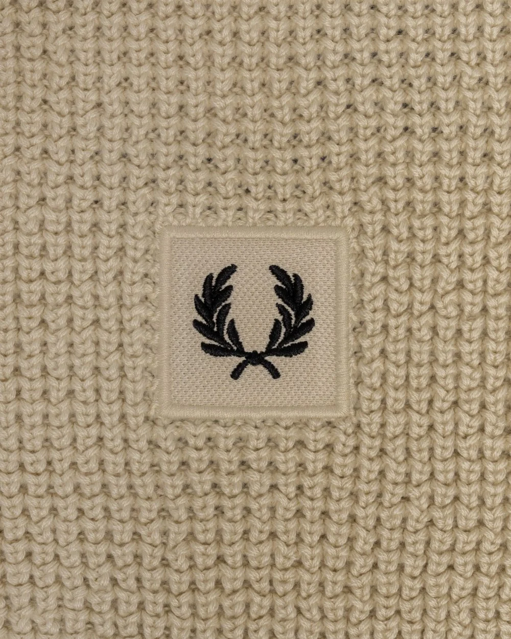 Fred Perry Mens Waffle Knit Patch Brand Rib Scarf - Image 2
