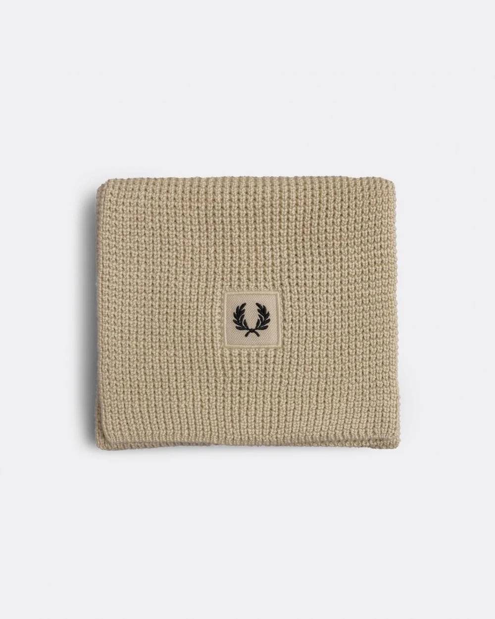 Fred Perry Mens Waffle Knit Patch Brand Rib Scarf - Image 3