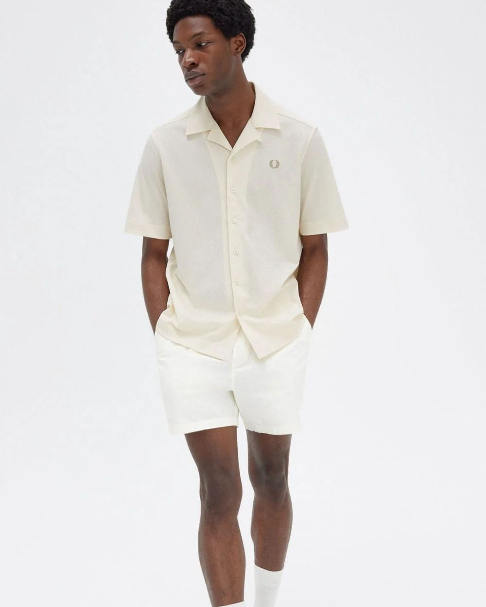 Fred Perry Mens Woven Mesh Revere Collar Shirt - Image 5