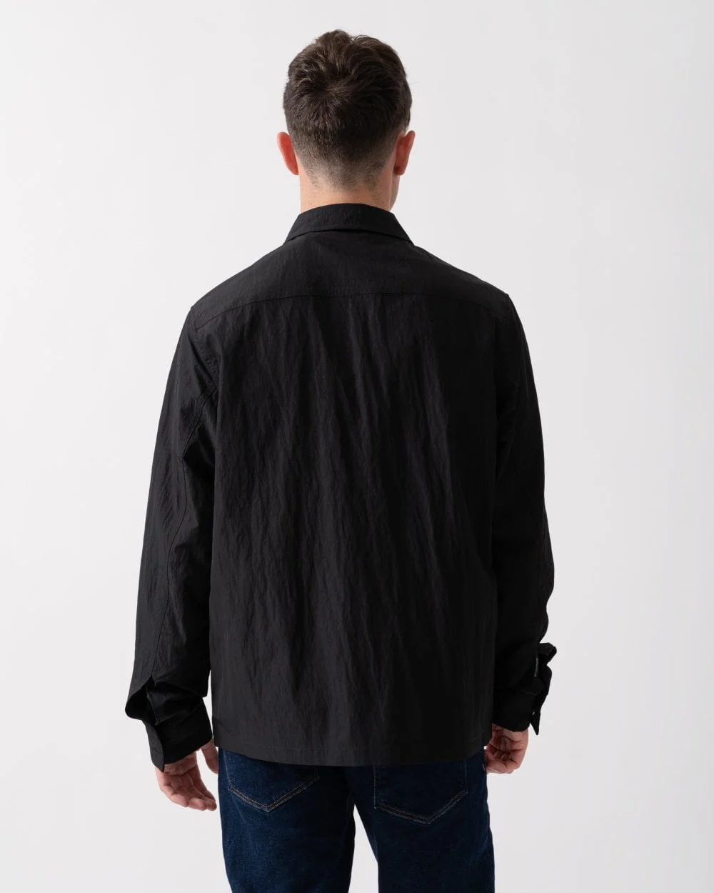 Fred Perry Mens Zip Overshirt - Black 236 - Image 4