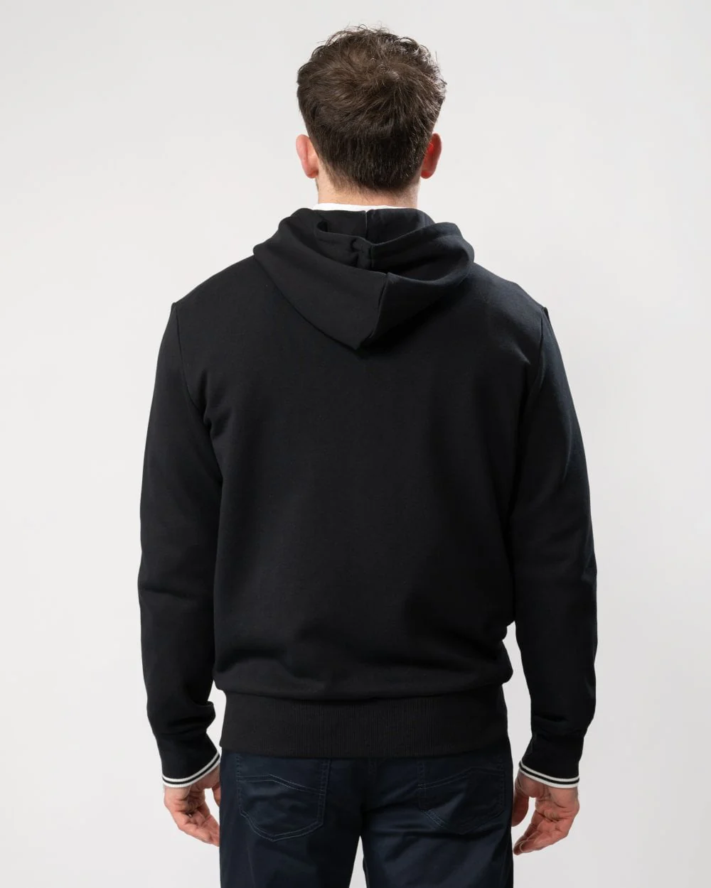 Fred Perry Mens Zip Through Hoodie NOS - Black 198 - Image 4