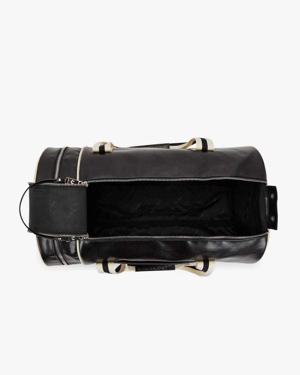 Fred Perry NOS Classic Barrel Bag - Black/Ecru D57 - Image 3