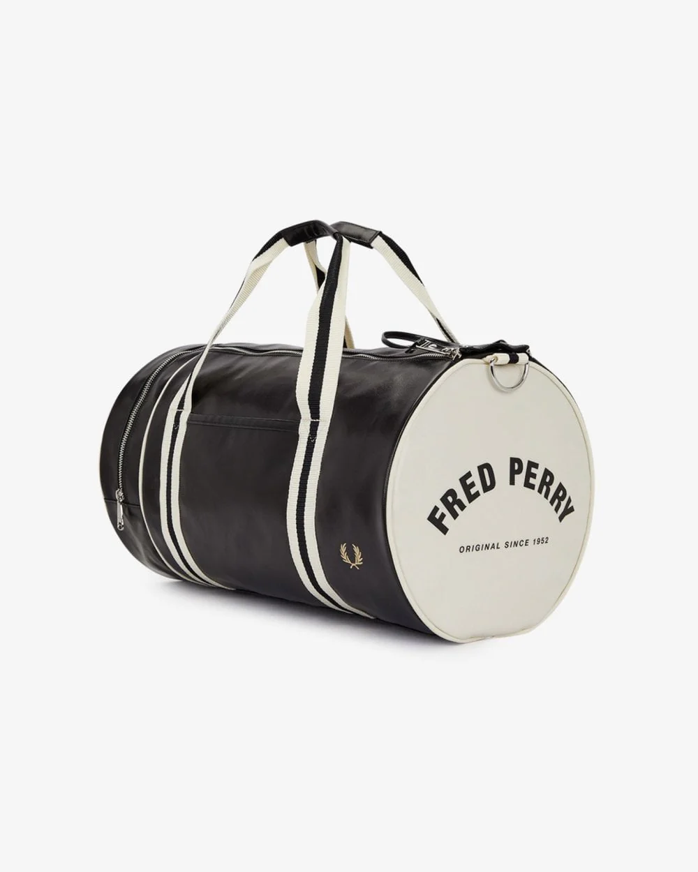 Fred Perry NOS Classic Barrel Bag - Black/Ecru D57 - Image 5