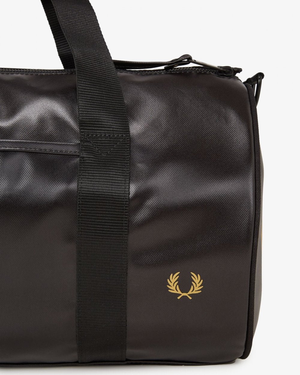 Fred Perry NOS Classic Barrel Bag - Black/Gold 774 - Image 2