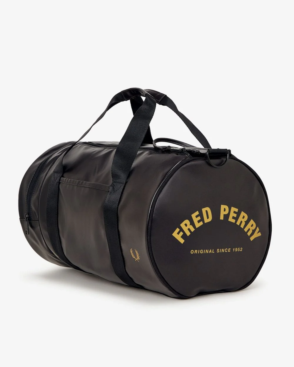 Fred Perry NOS Classic Barrel Bag - Black/Gold 774 - Image 5