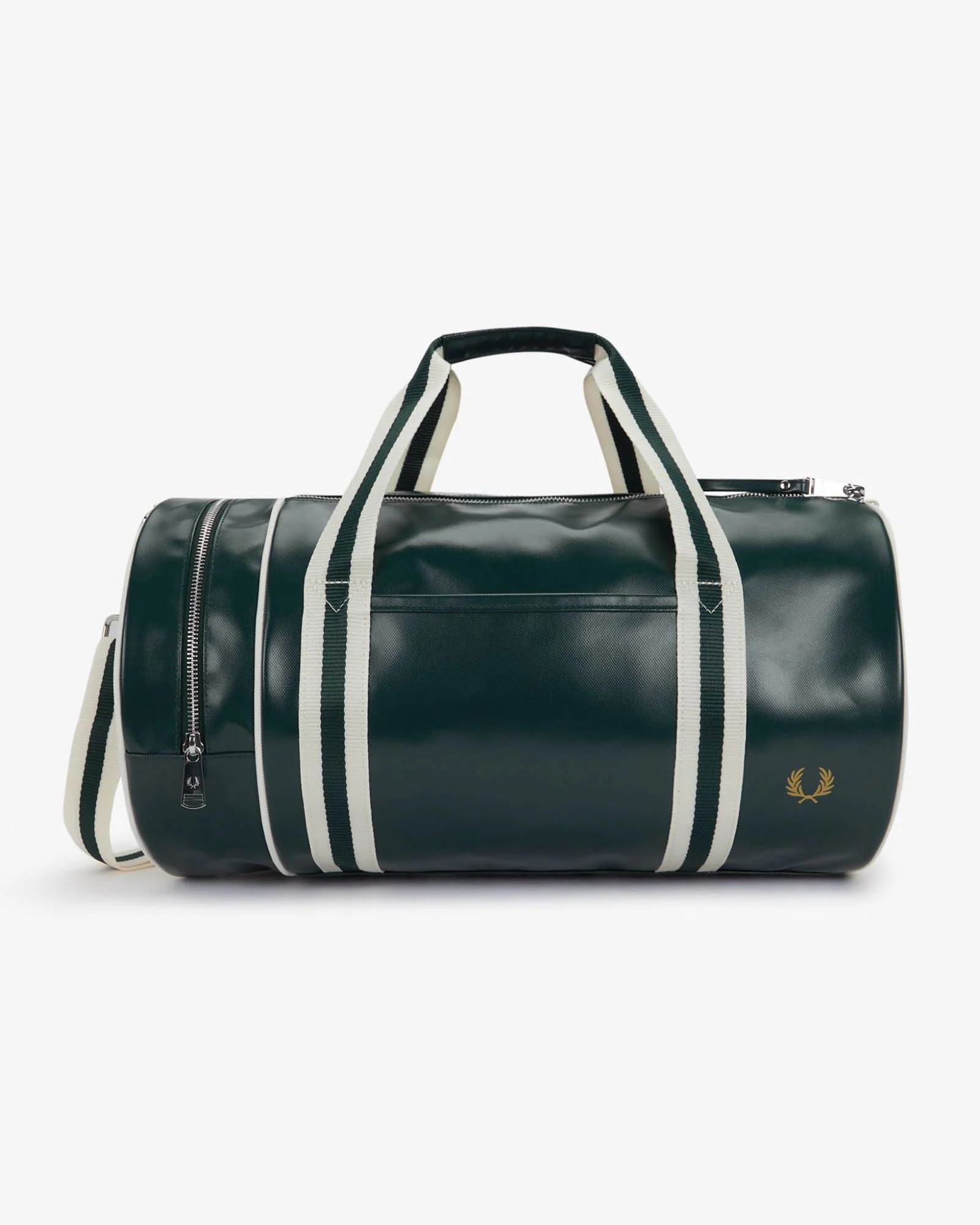 Fred Perry Recycled Polyester Classic Barrel Bag - Grassroots /Ecru 81A - Image 5
