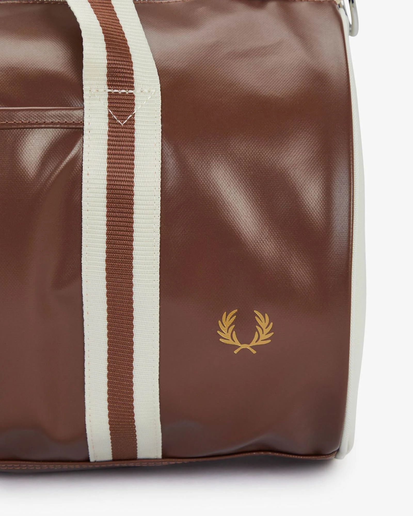 Fred Perry Recycled Polyester Classic Barrel Bag - Tan/Ecru J89 - Image 8