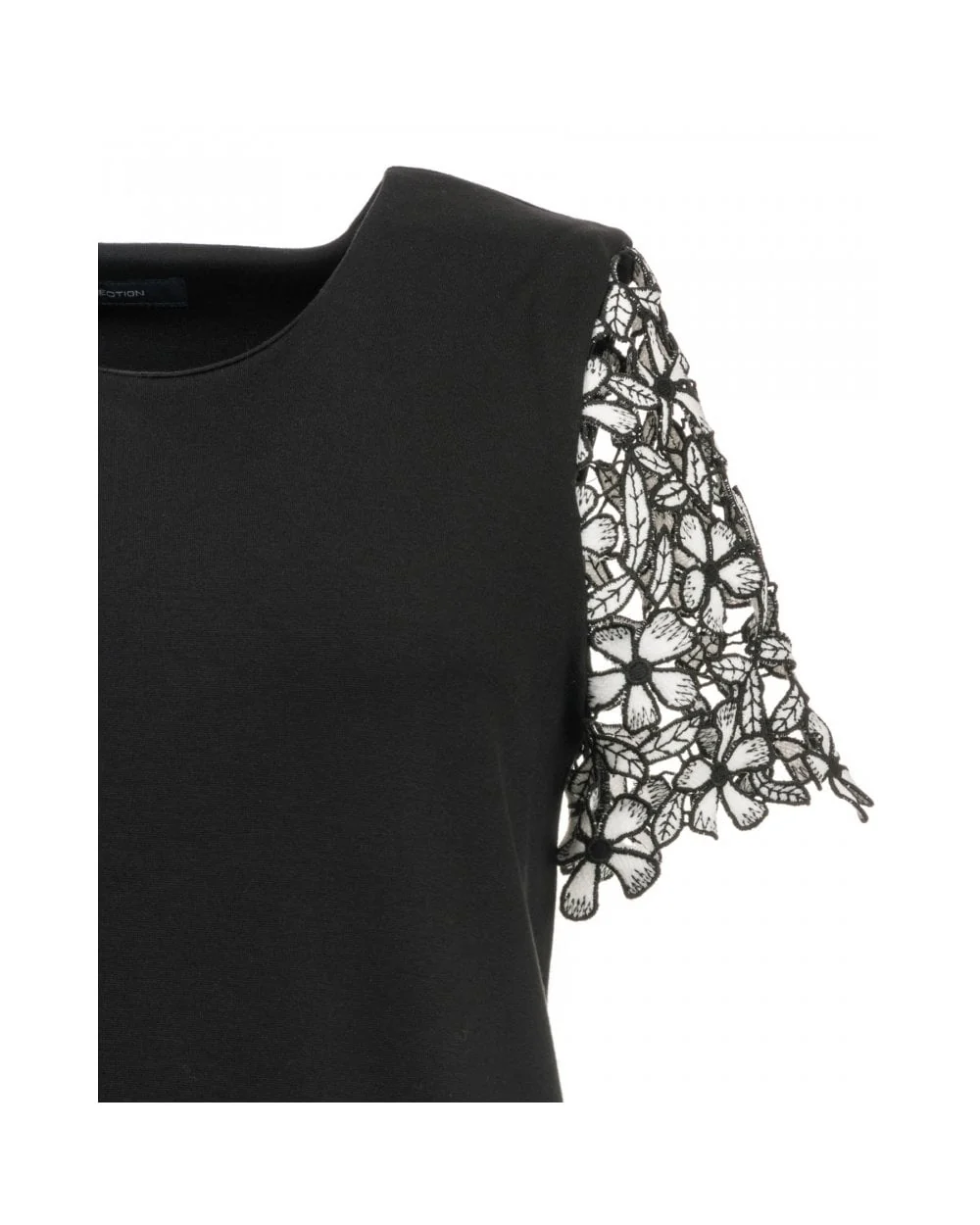 French Connection Flaga Floral Lace Short Sleeve Round Neck Tunic - Image 2