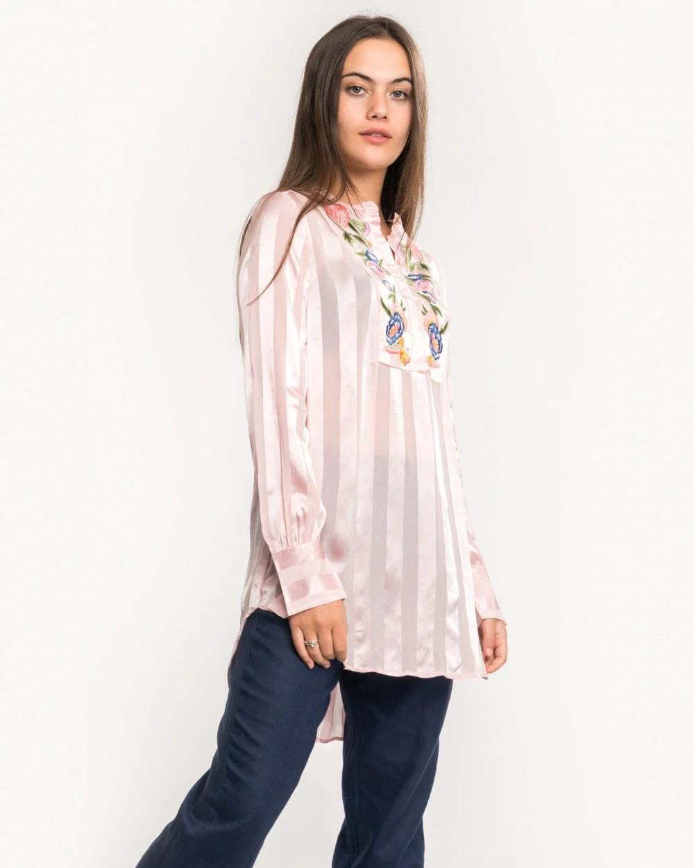French Connection Katalina Striped Floral Embroidered Blouse - Image 4