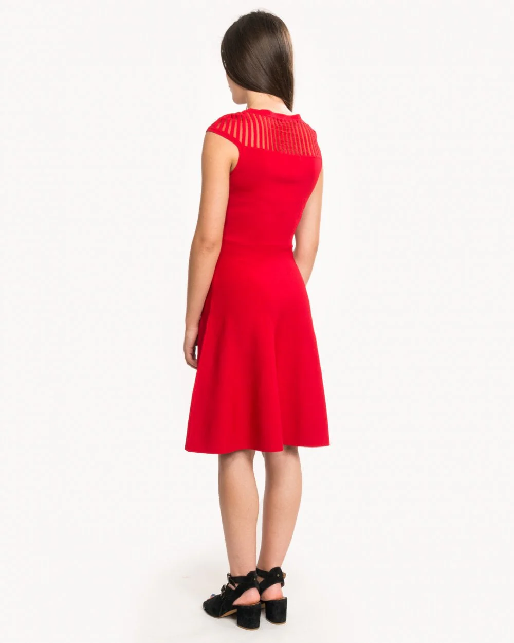 French Connection Rose Crepe Knits Capped Sleeve Round Neck Flr - Image 6