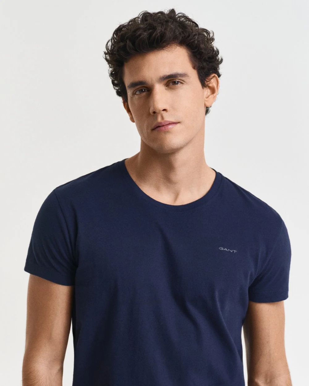 GANT 2-Pack Mens Crew Neck T-Shirts - 109 Navy/White - Image 2