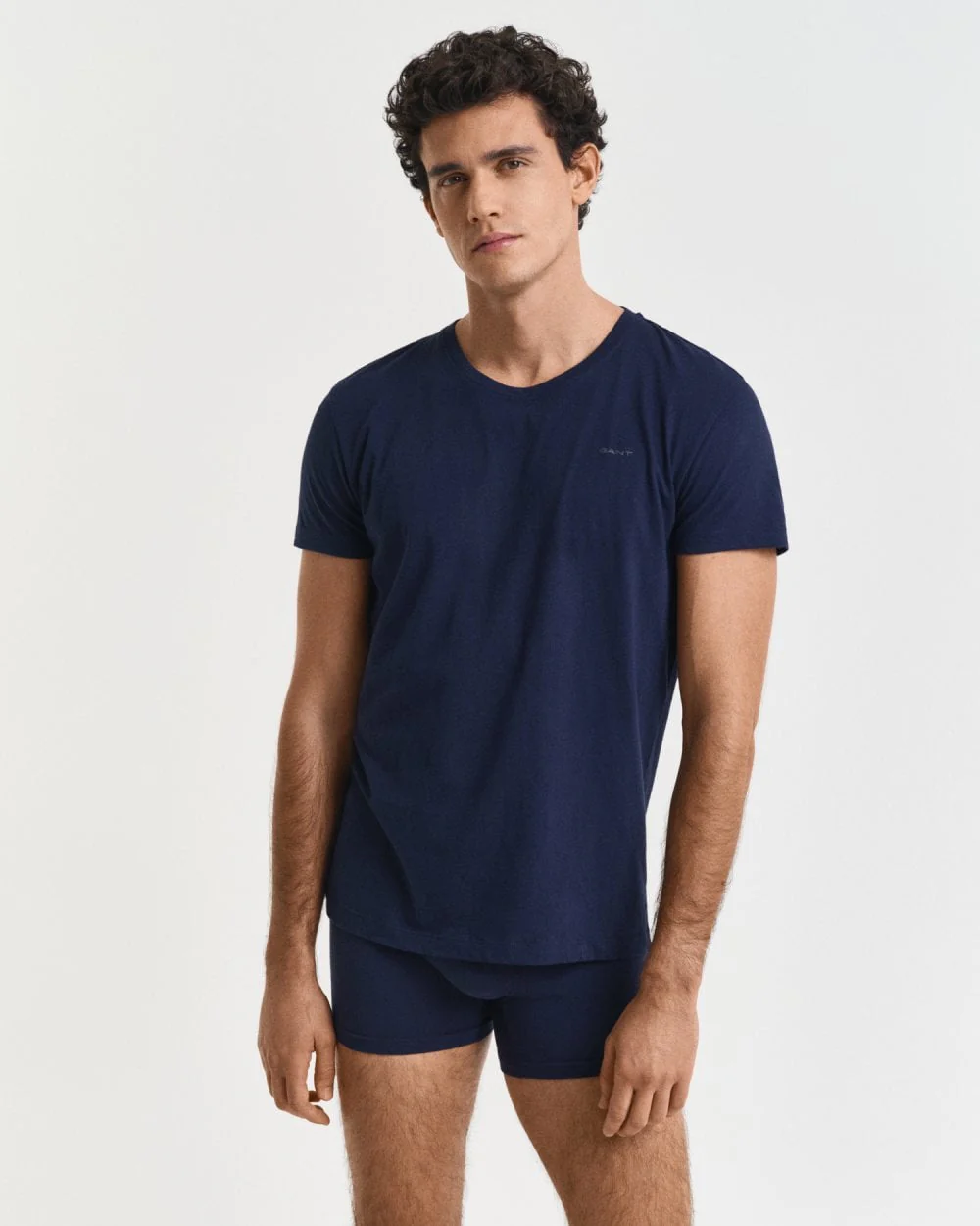 GANT 2-Pack Mens Crew Neck T-Shirts - 109 Navy/White - Image 3