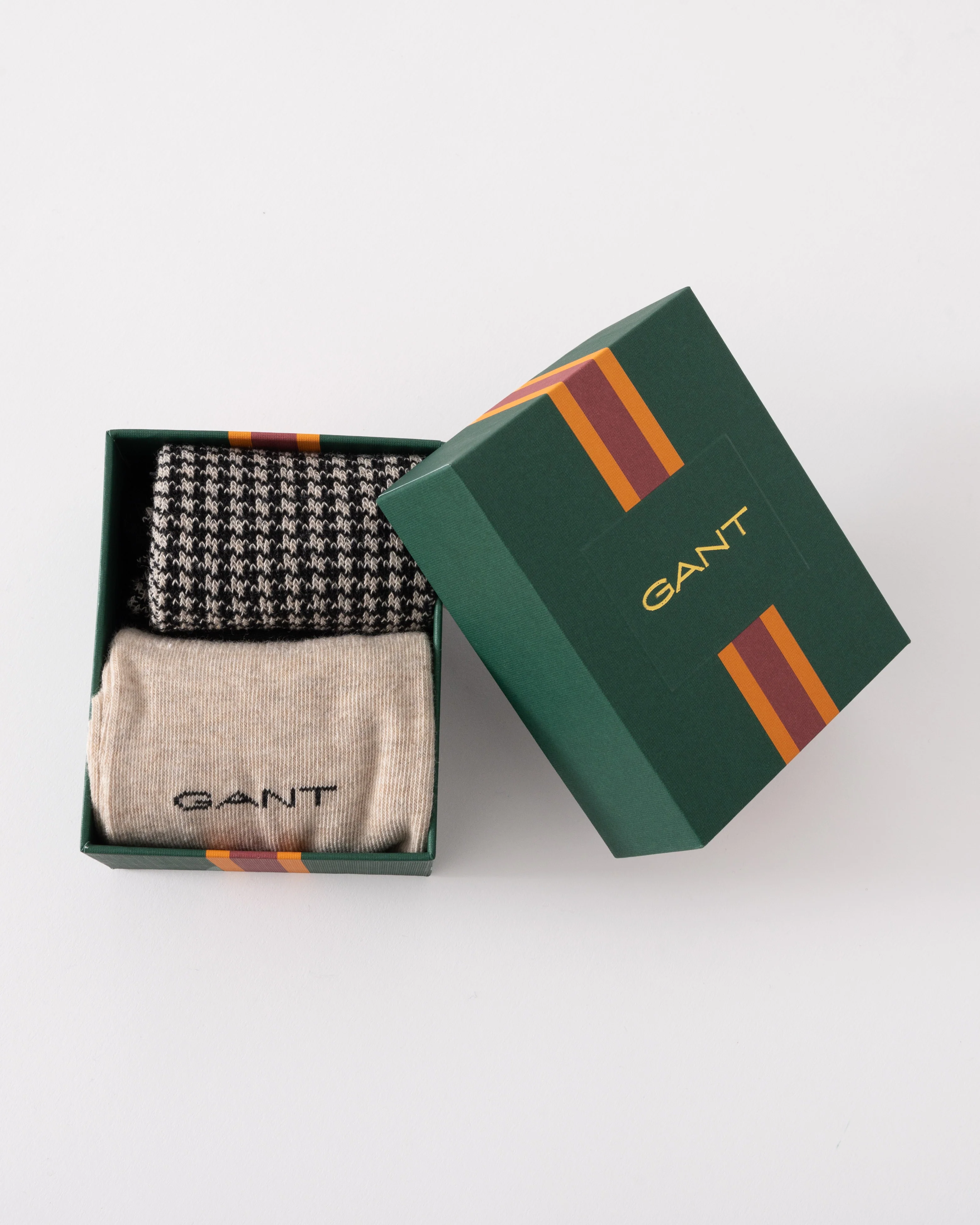 GANT 2 Pack Mens Houndstooth Pattern Socks Gift Box - 5 Black - Image 5
