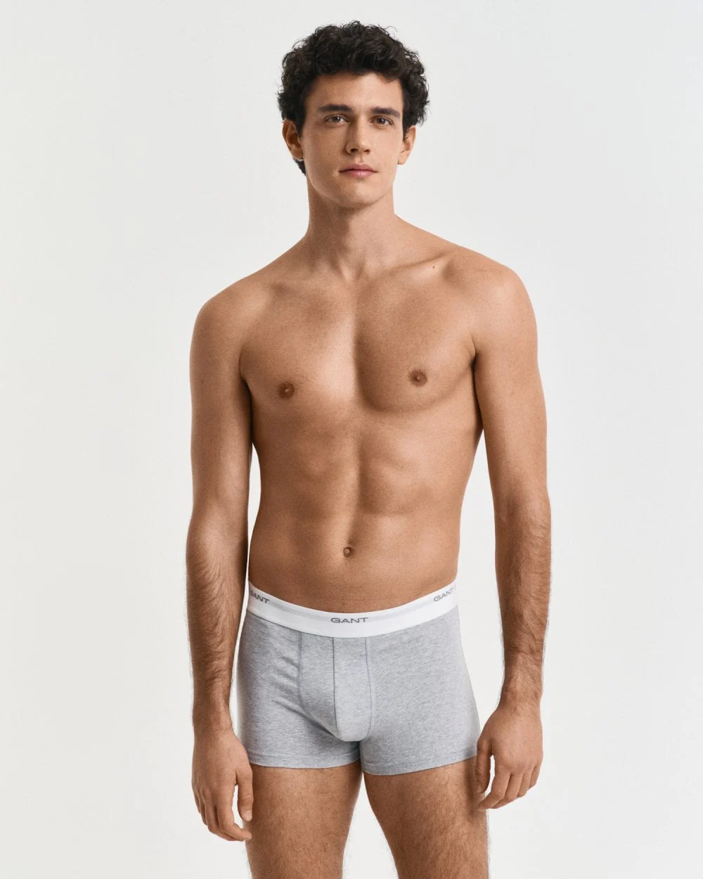 GANT 3-Pack Mens Core Trunks with Logo Waistband - 94 Light Grey Melange - Image 2