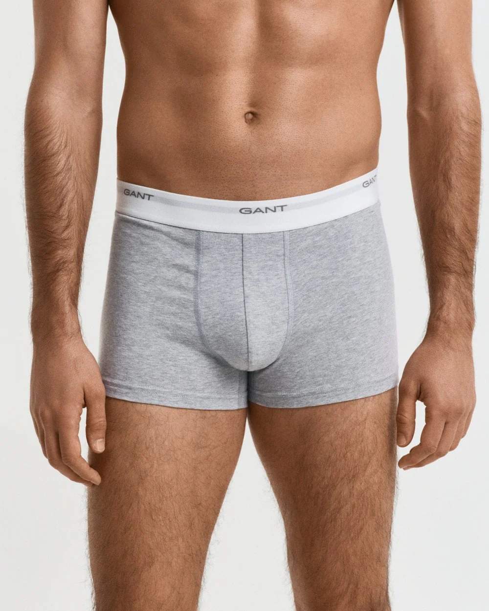 GANT 3-Pack Mens Core Trunks with Logo Waistband - 94 Light Grey Melange - Image 4
