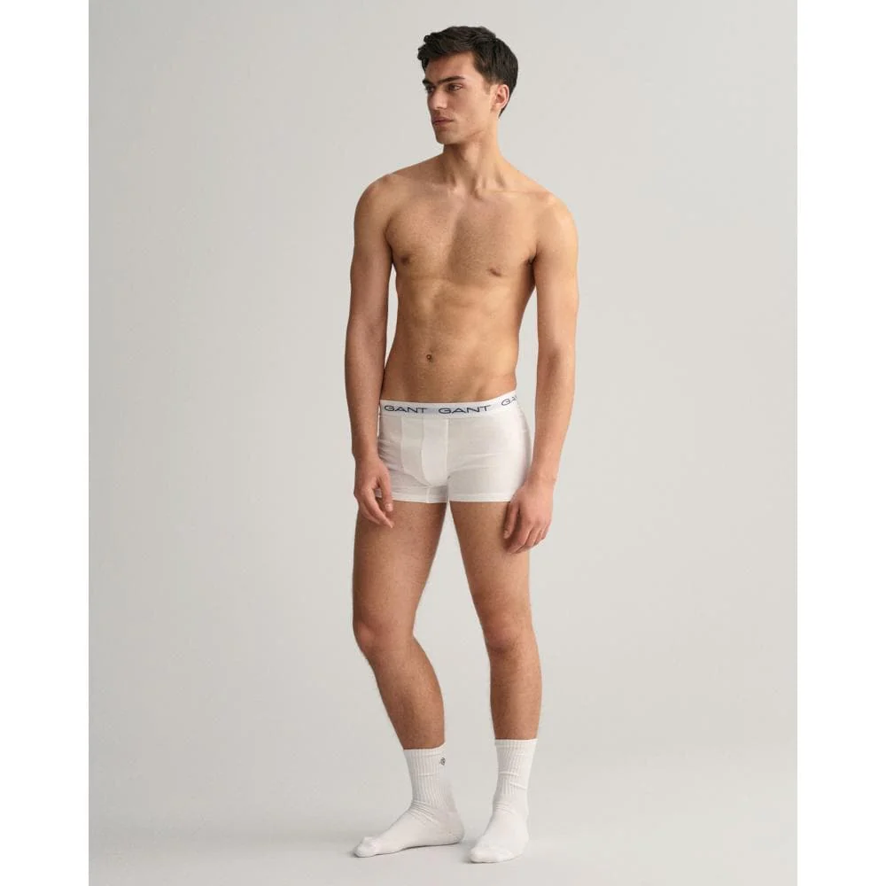 GANT 3-Pack Mens Cotton Jersey Trunks - 110 White - Image 3