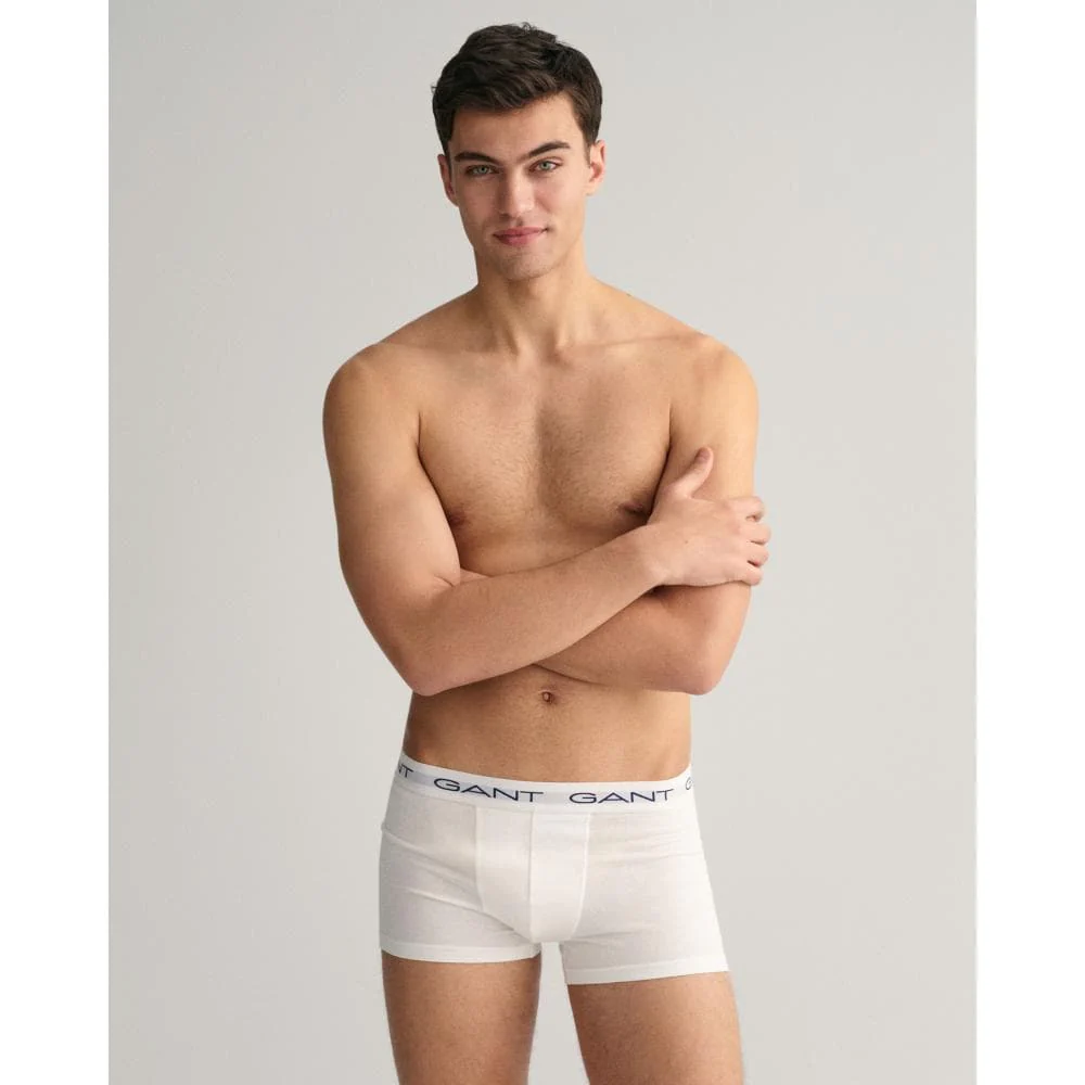 GANT 3-Pack Mens Cotton Jersey Trunks - 110 White - Image 5