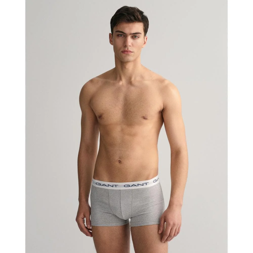GANT 3-Pack Mens Cotton Jersey Trunks - 93 Grey Melange - Image 4