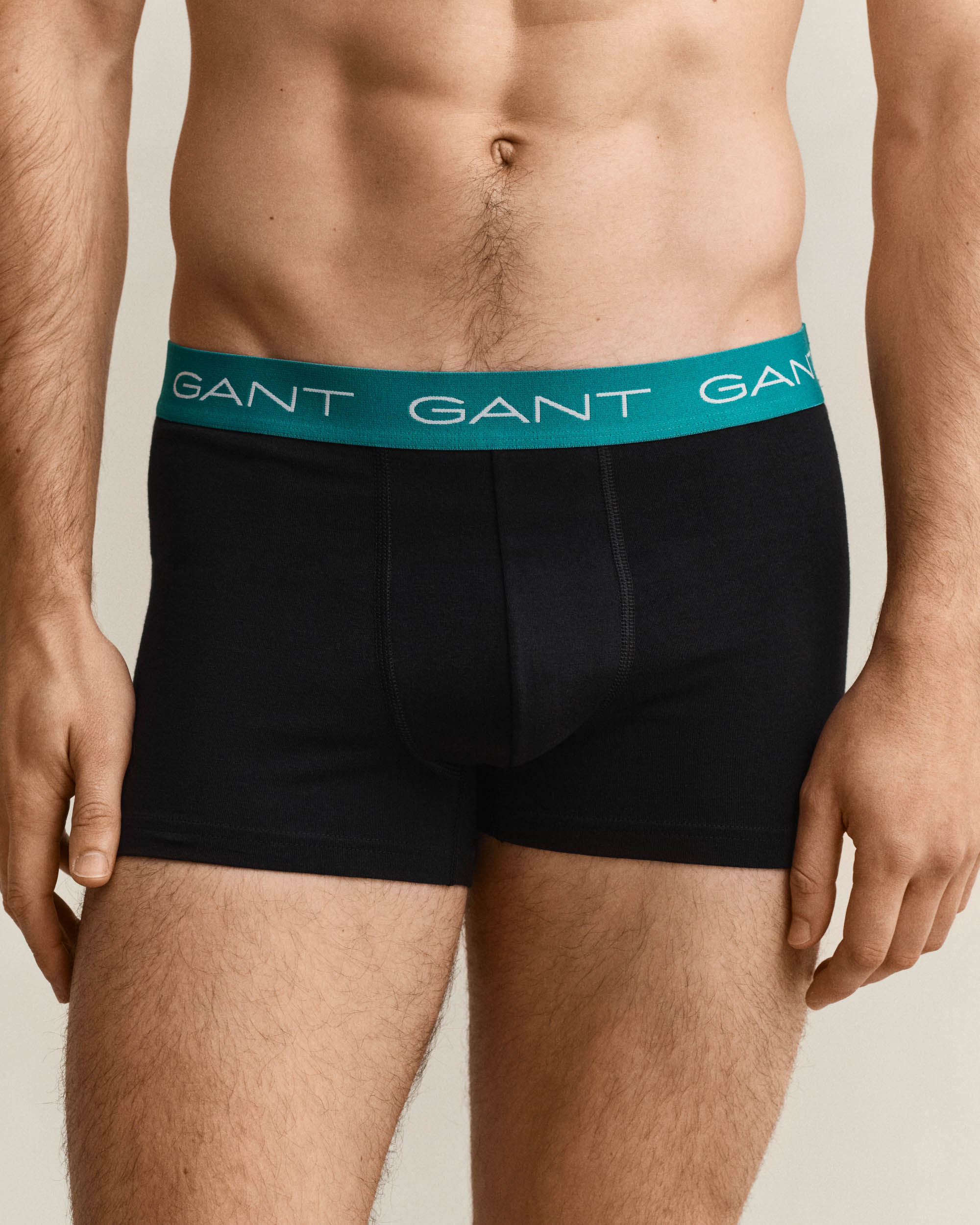 GANT 3-Pack Mens Trunks with Multi Coloured Waistbands - 5 Black - Image 3