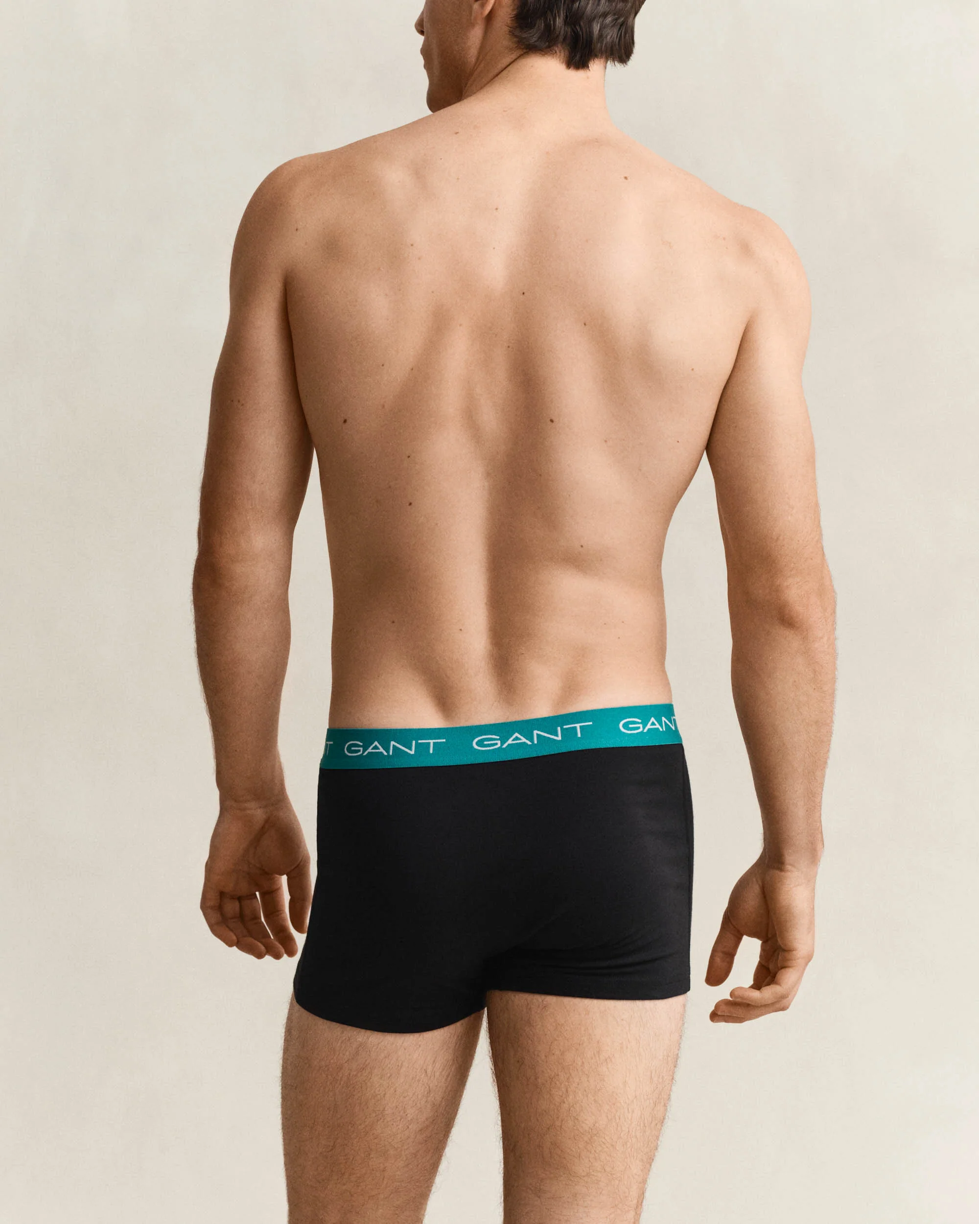 GANT 3-Pack Mens Trunks with Multi Coloured Waistbands - 5 Black - Image 4
