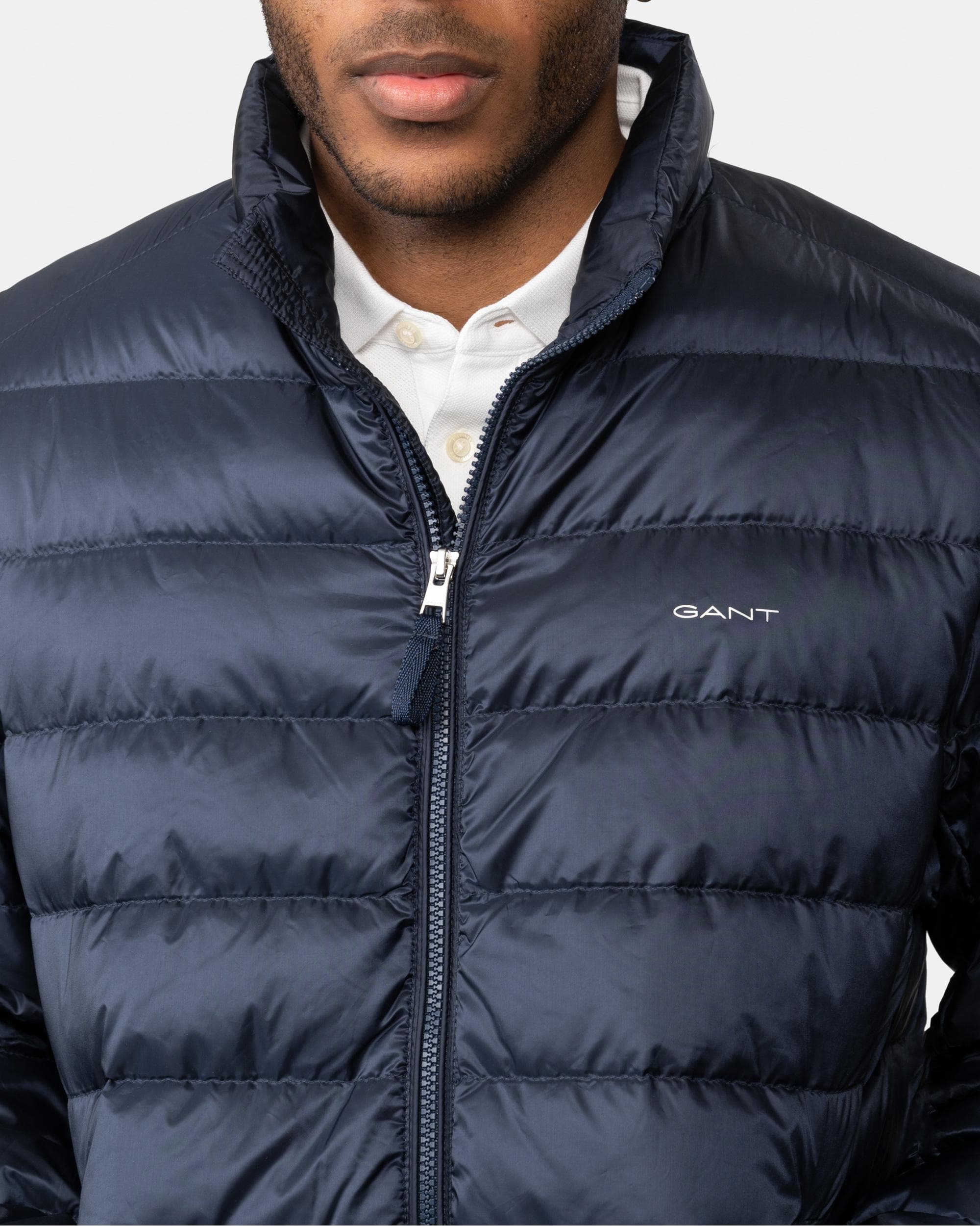 GANT Light Mens Down Jacket - 433 Evening Blue - Image 2