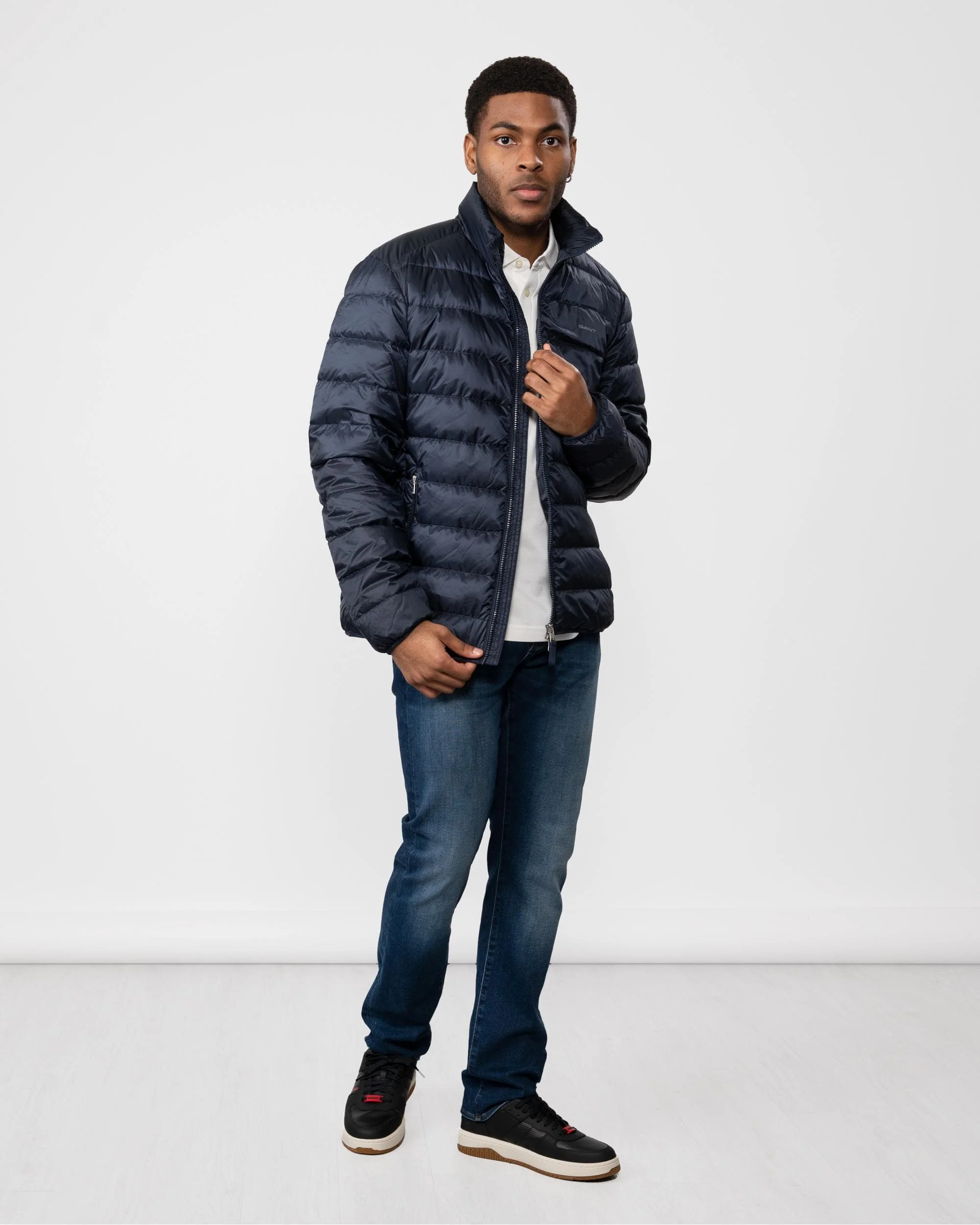 GANT Light Mens Down Jacket - 433 Evening Blue - Image 4