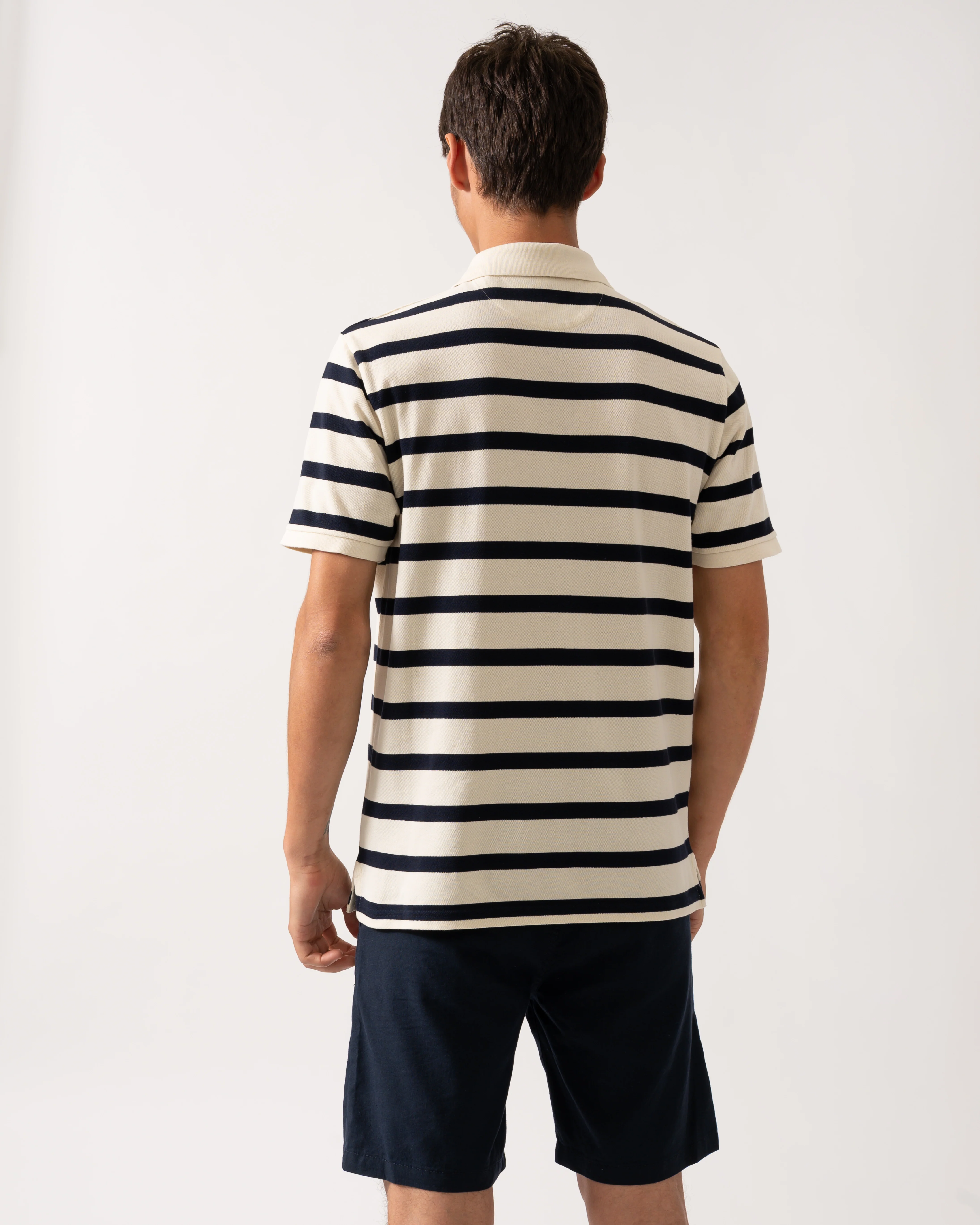 GANT Men Striped Polo Shirt - 130 Cream - Image 4