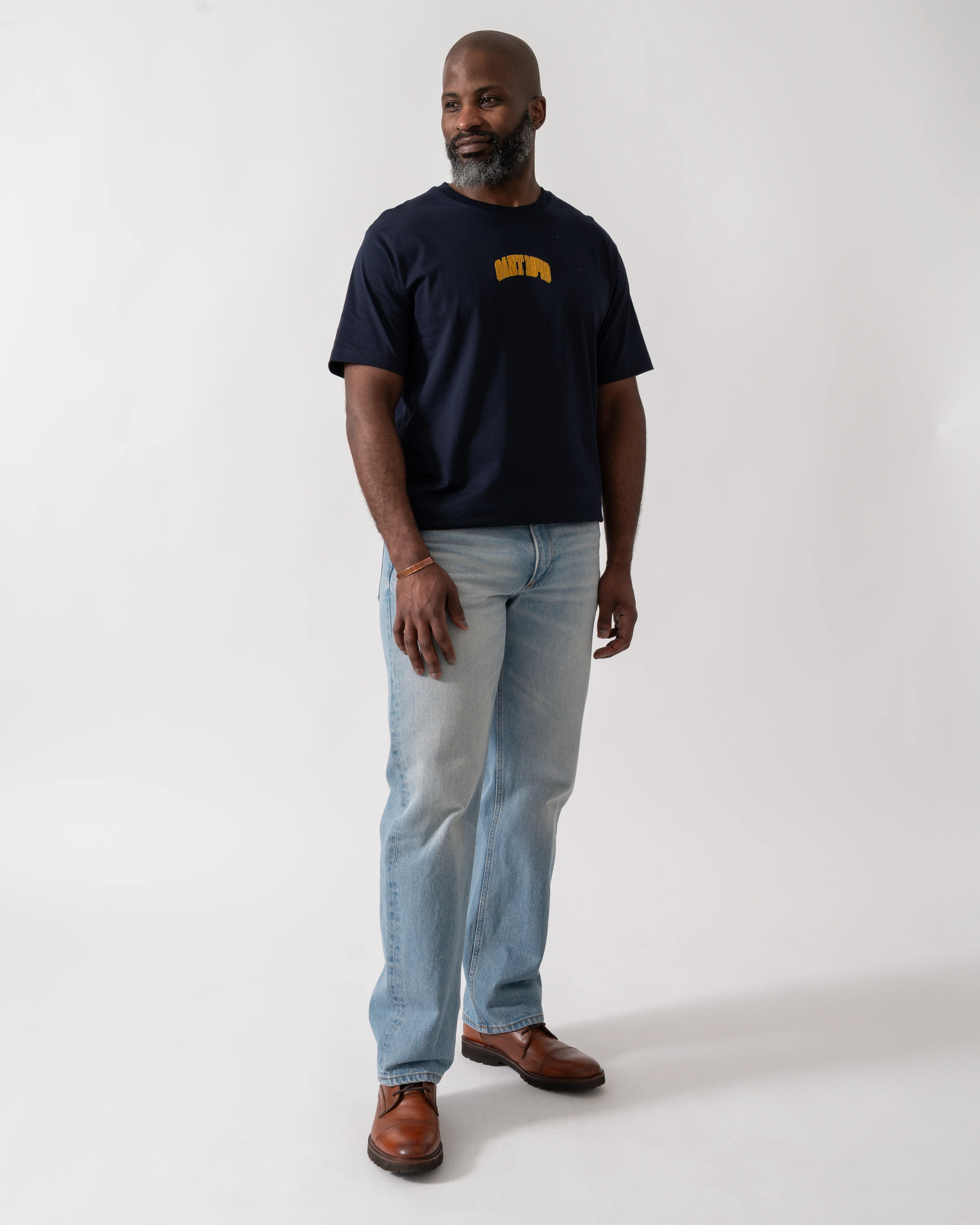 GANT Mens 1949 Graphic Short Sleeve T-Shirt - 433 Evening Blue - Image 2