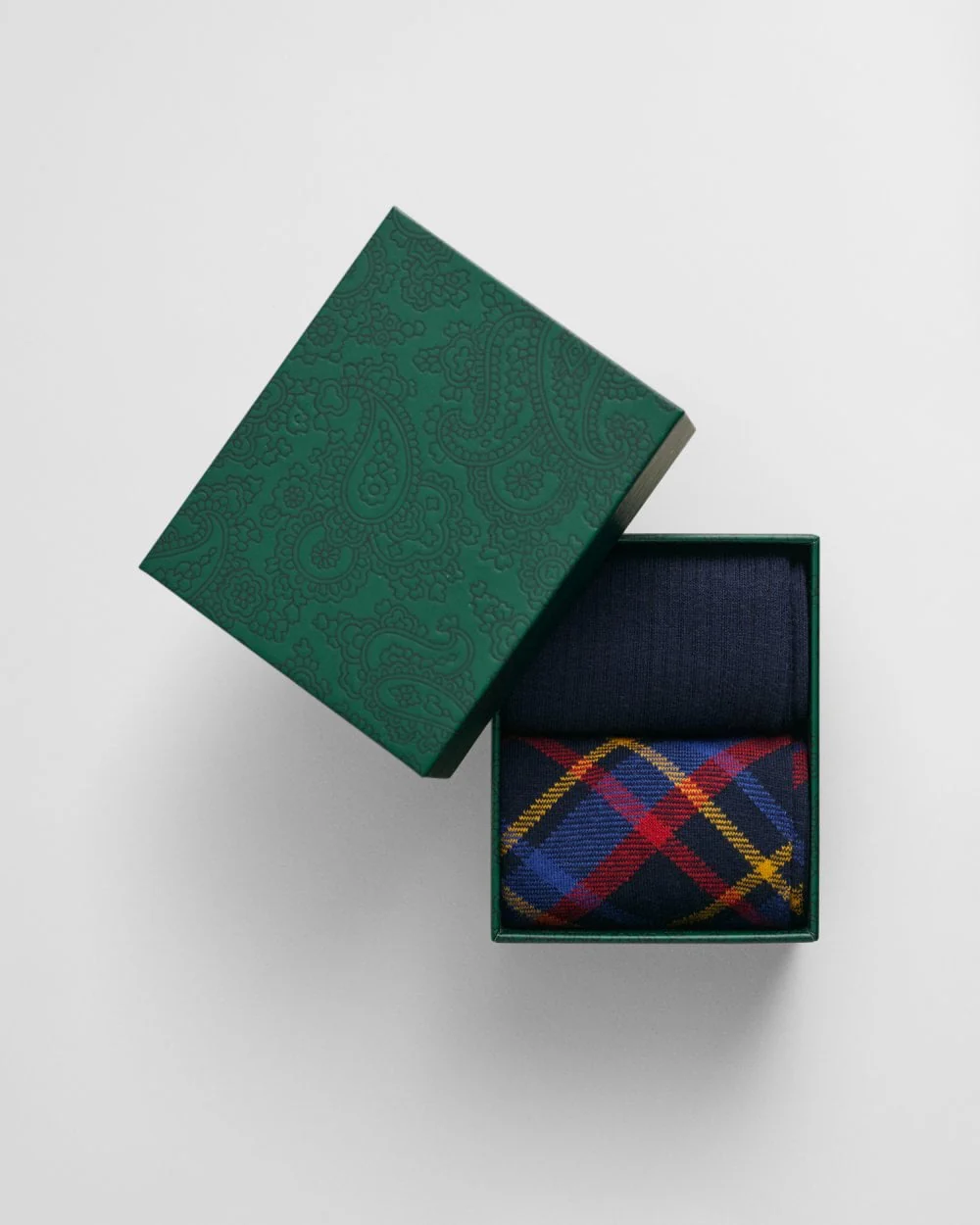 GANT Mens 2-Pack Check And Rib Socks Gift Box
