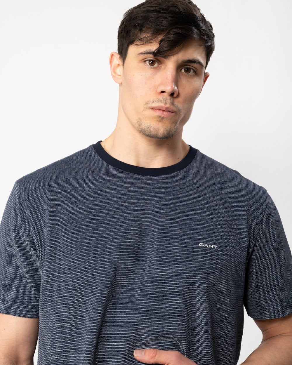 GANT Mens 4-Col Oxford Regular Short Sleeve T-Shirt - Image 2