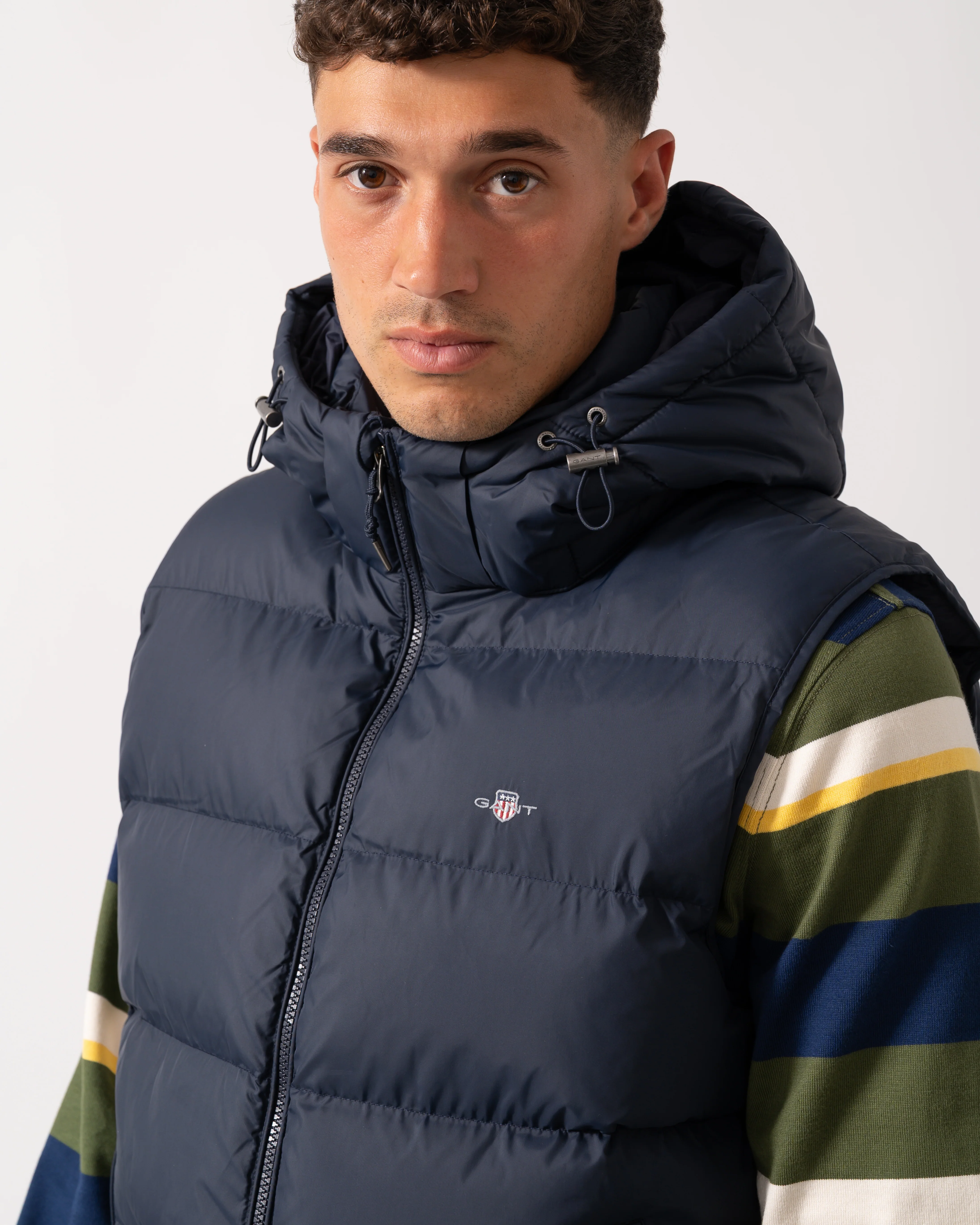 GANT Mens Active Cloud Puffer Vest - 433 Evening Blue - Image 3