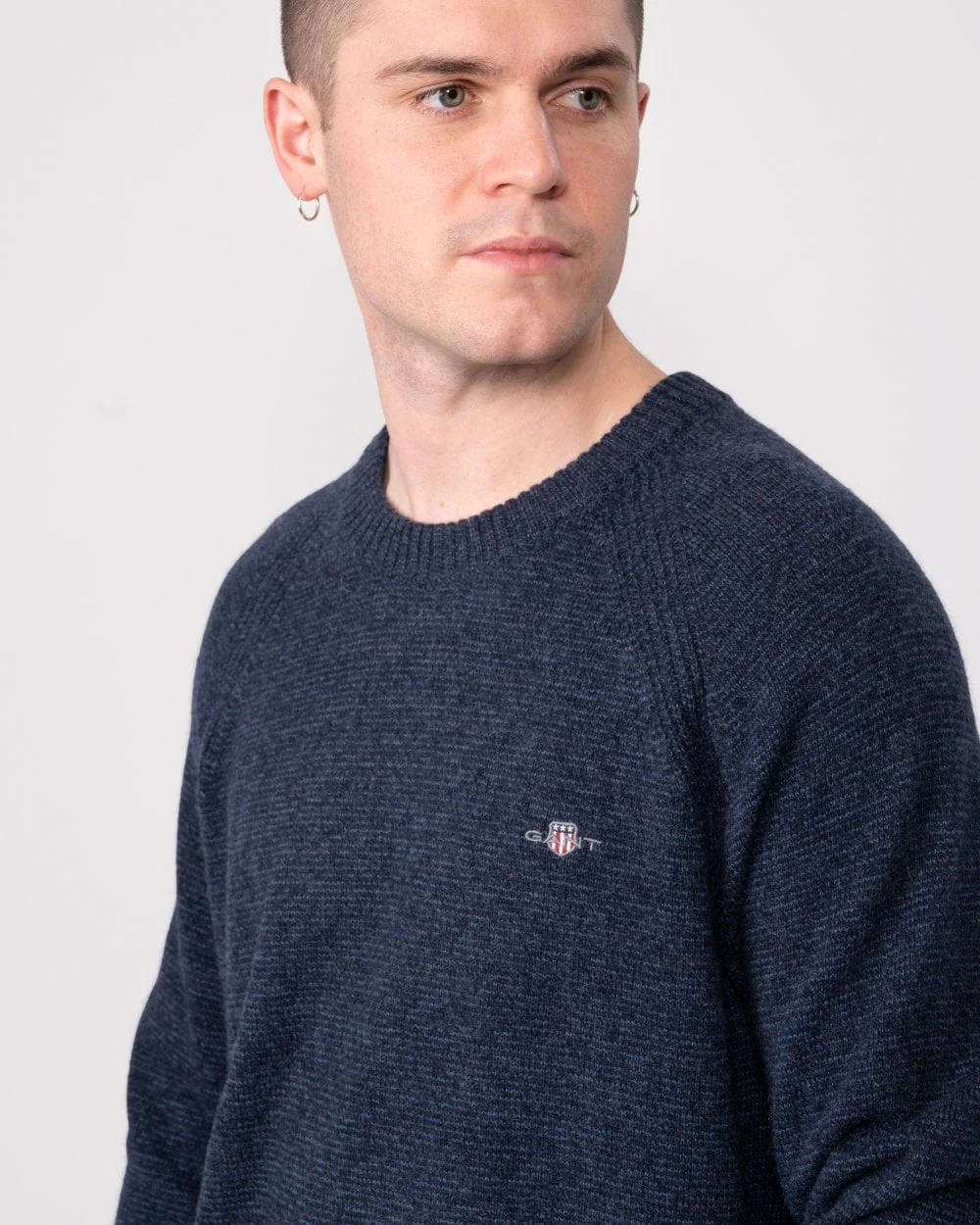 GANT Mens Bicolored Raglan Crew Neck Jumper - Image 2