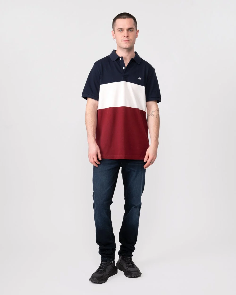 GANT Mens Block Stripe Short Sleeve Rugger - Image 3