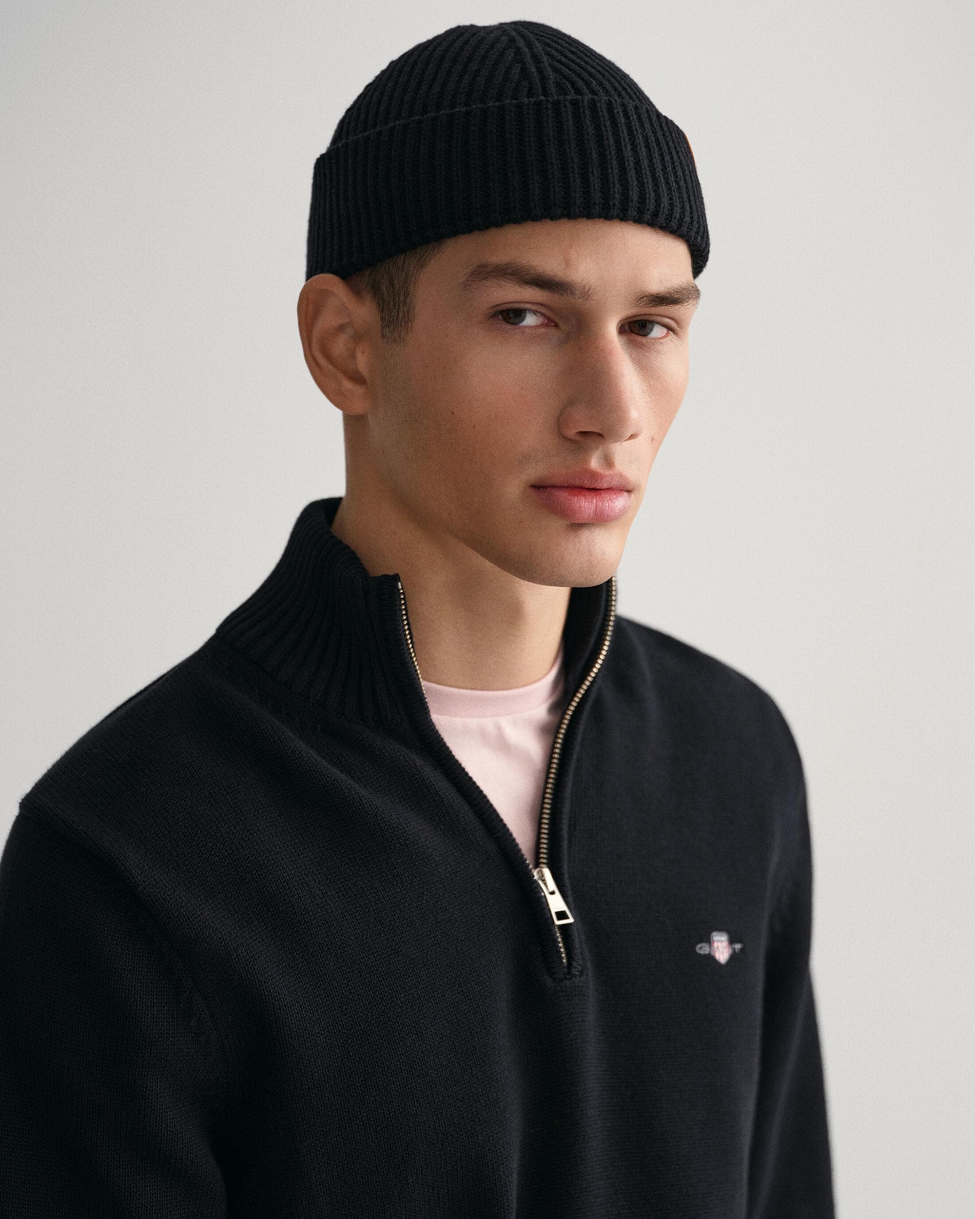 GANT Mens Casual Cotton Half Zip Jumper - 5 Black - Image 3