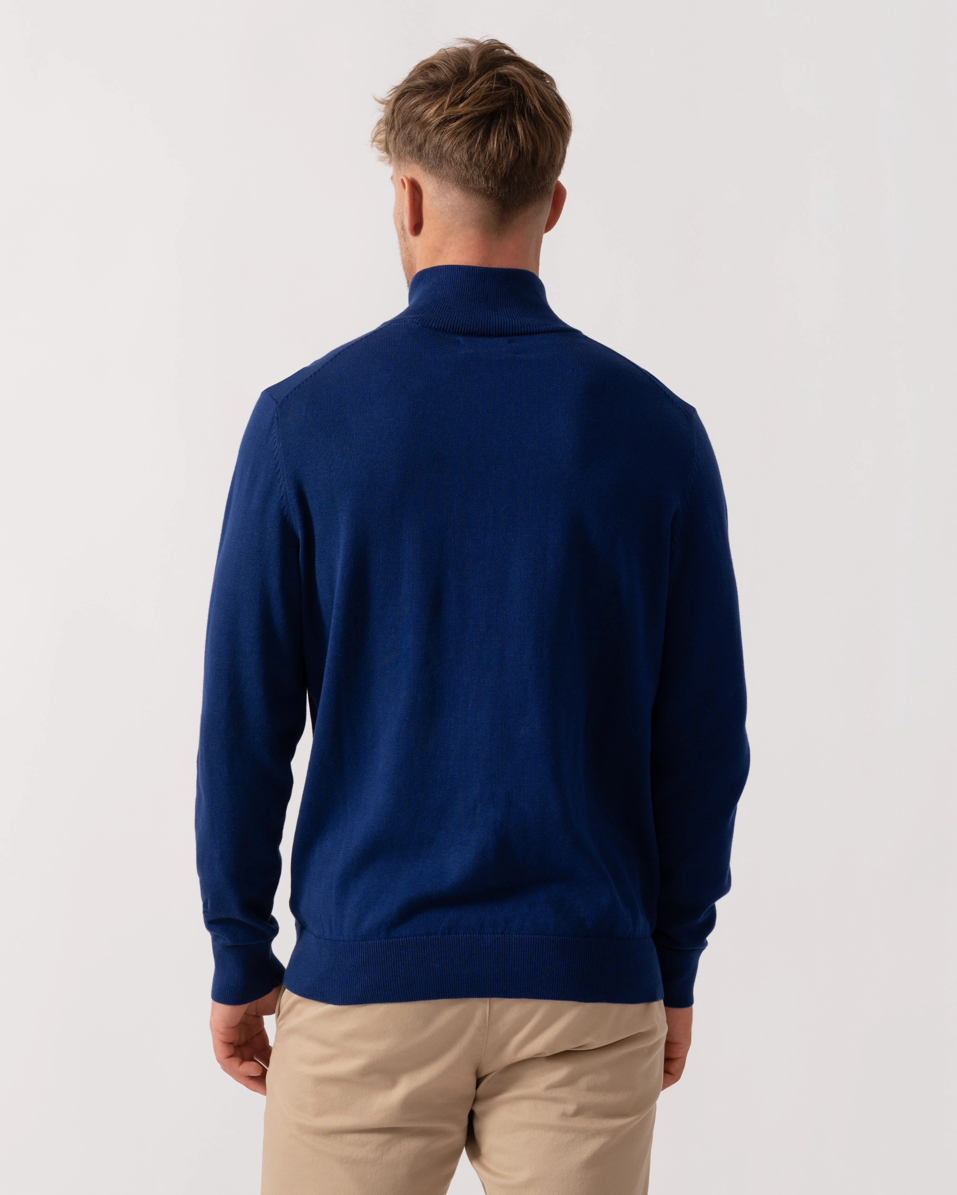 GANT Mens Classic Cotton Half Zip Jumper - 432 Rich Navy - Image 4