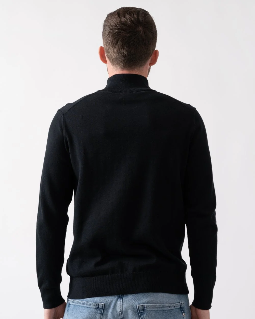 GANT Mens Classic Cotton Half Zip Jumper - 5 Black - Image 4
