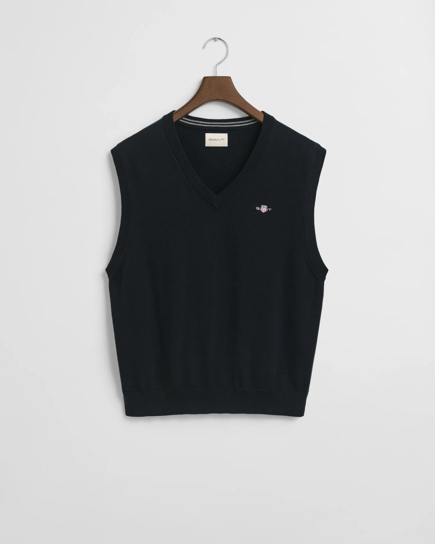 GANT Mens Classic Cotton Knit Vest - 433 Evening Blue - Image 5